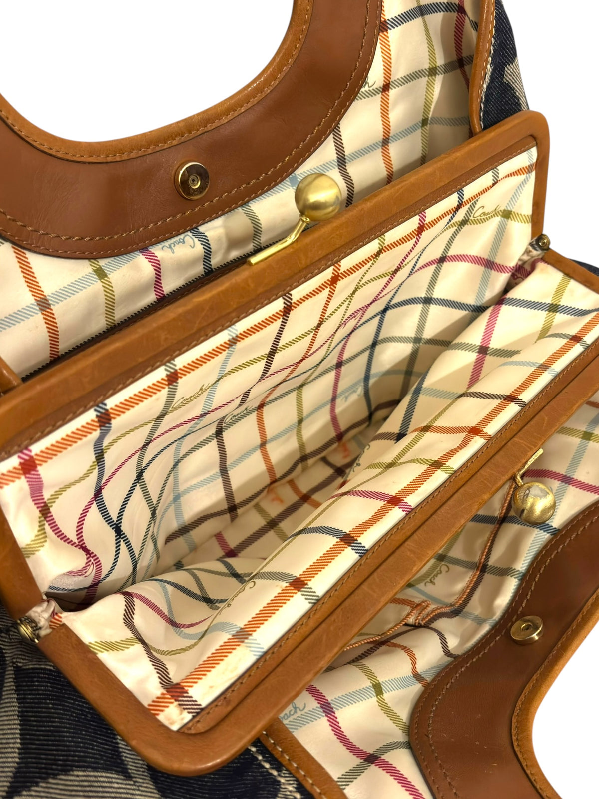 Vintage Coach Ergo Bag 12747 In Signature Pleated Denim