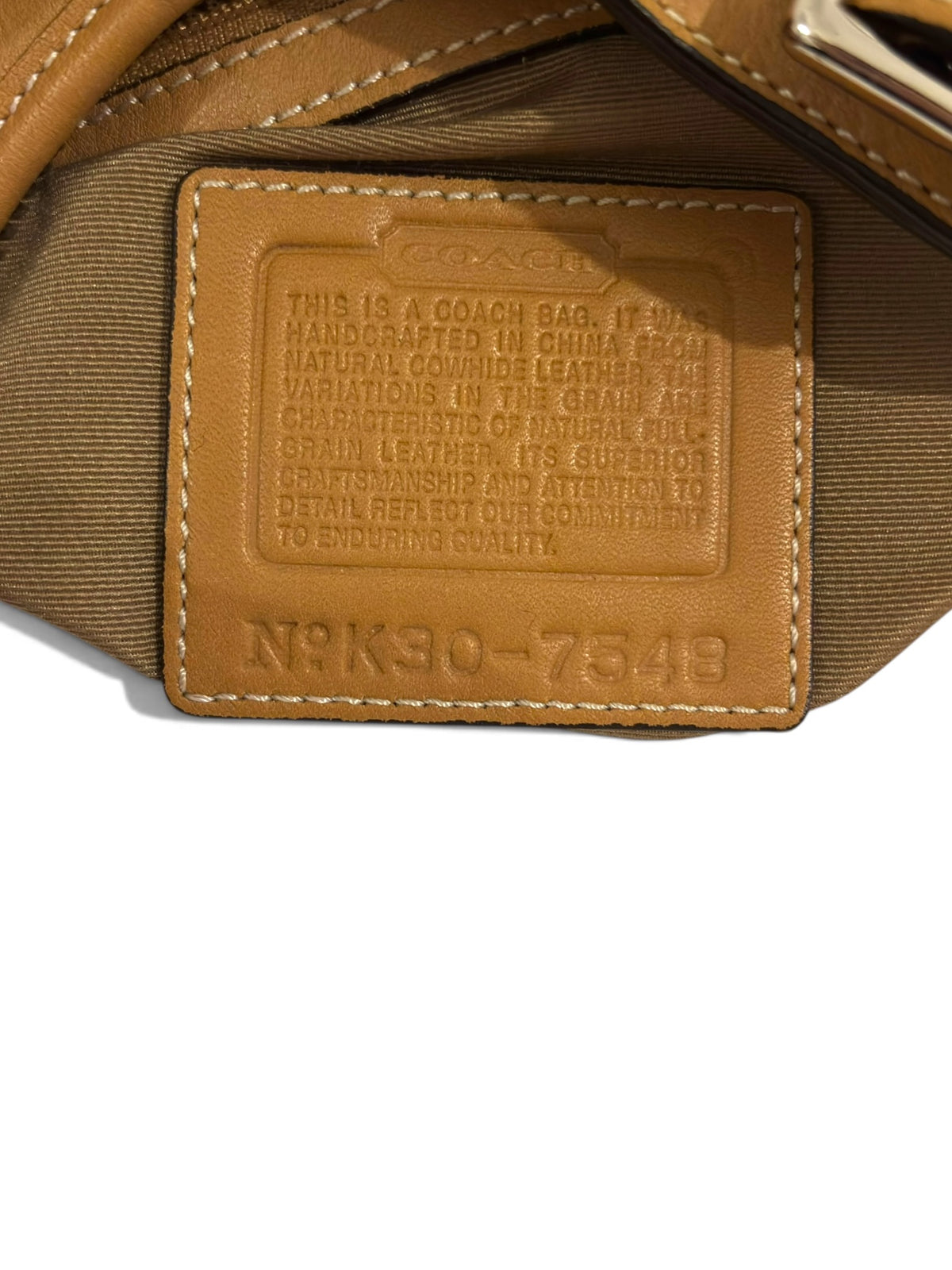 Vintage Coach Hamptons Bag 7548 Crescent Hobo In Tan Leather