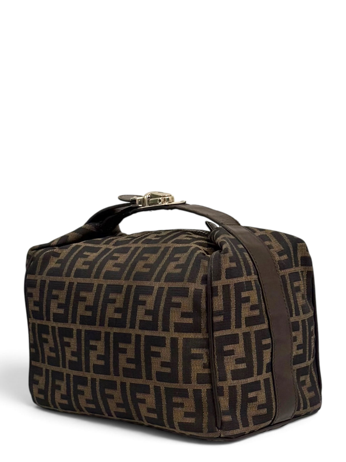Pre-Owned Fendi Zucca FF Top Handle Bag Signature Vanity