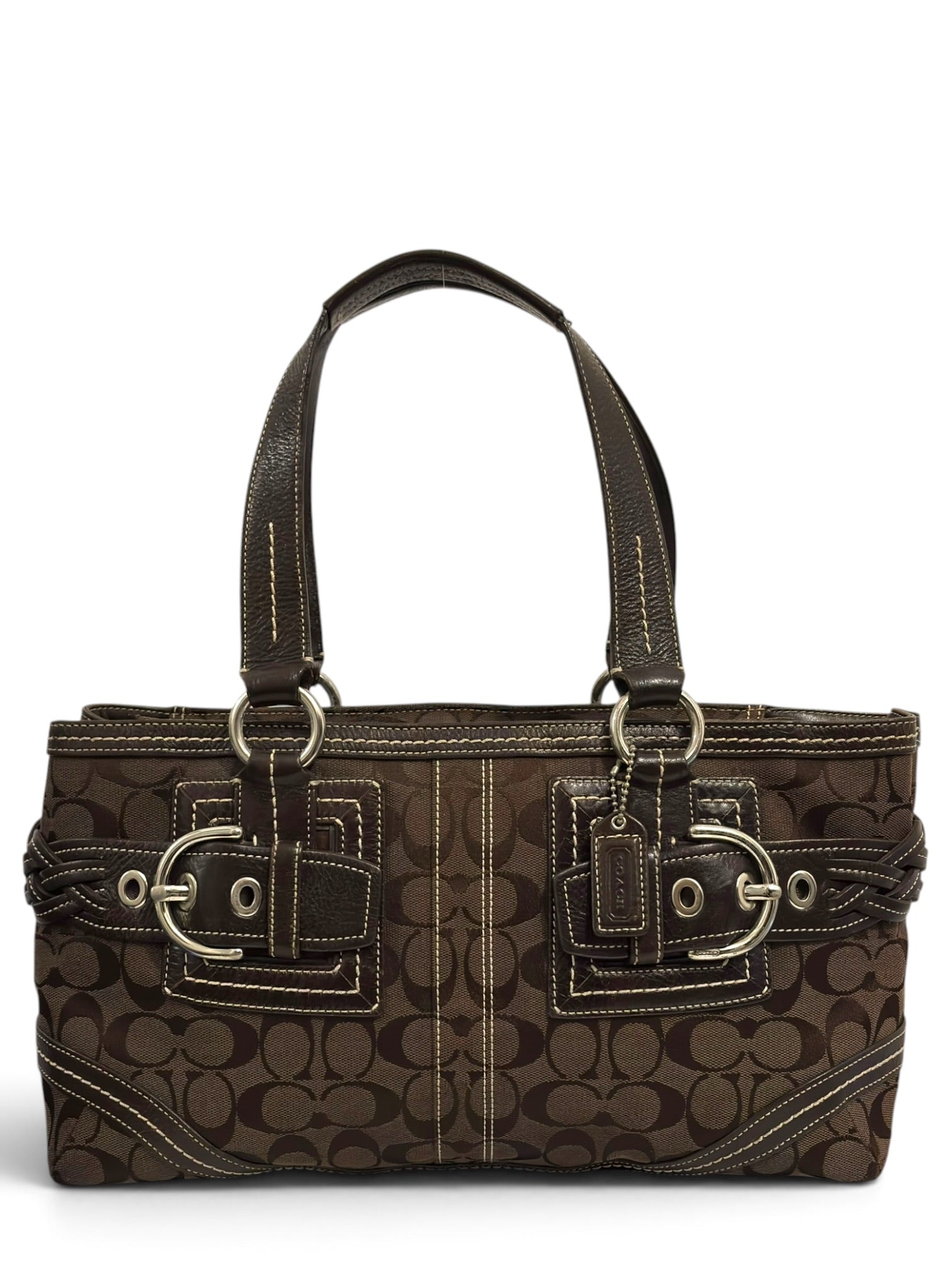 Vintage Coach Soho Bag Signature Brown Braided Tote 05089