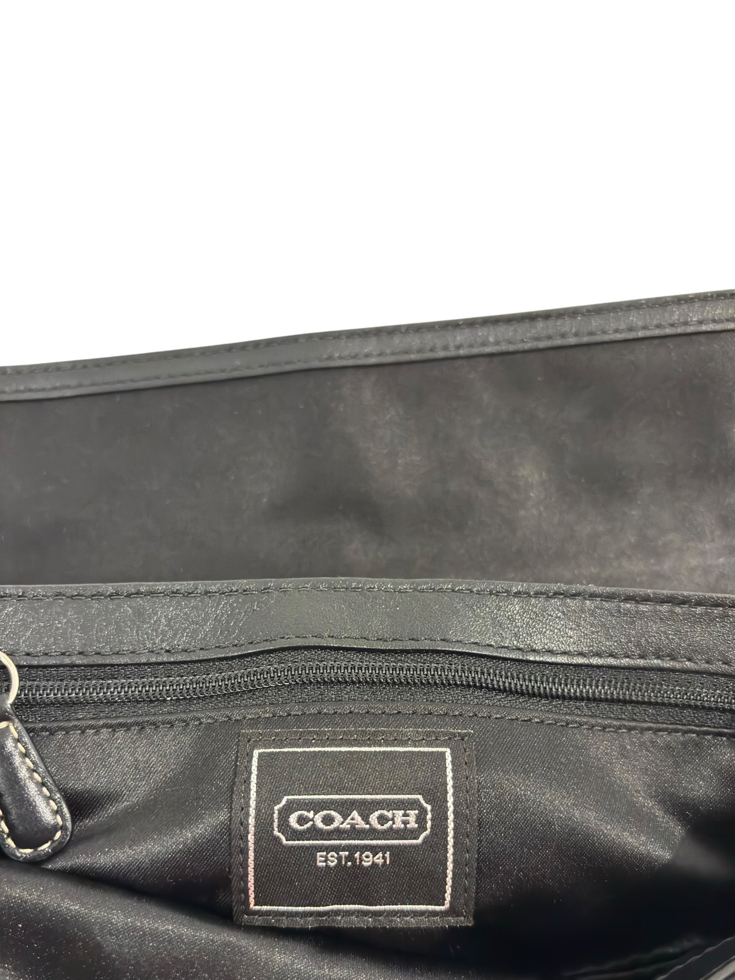Vintage Coach Hamptons Bag Optic Lurex Signature Demi Clip Black & Silver Sateen Shoulder Bag 10455