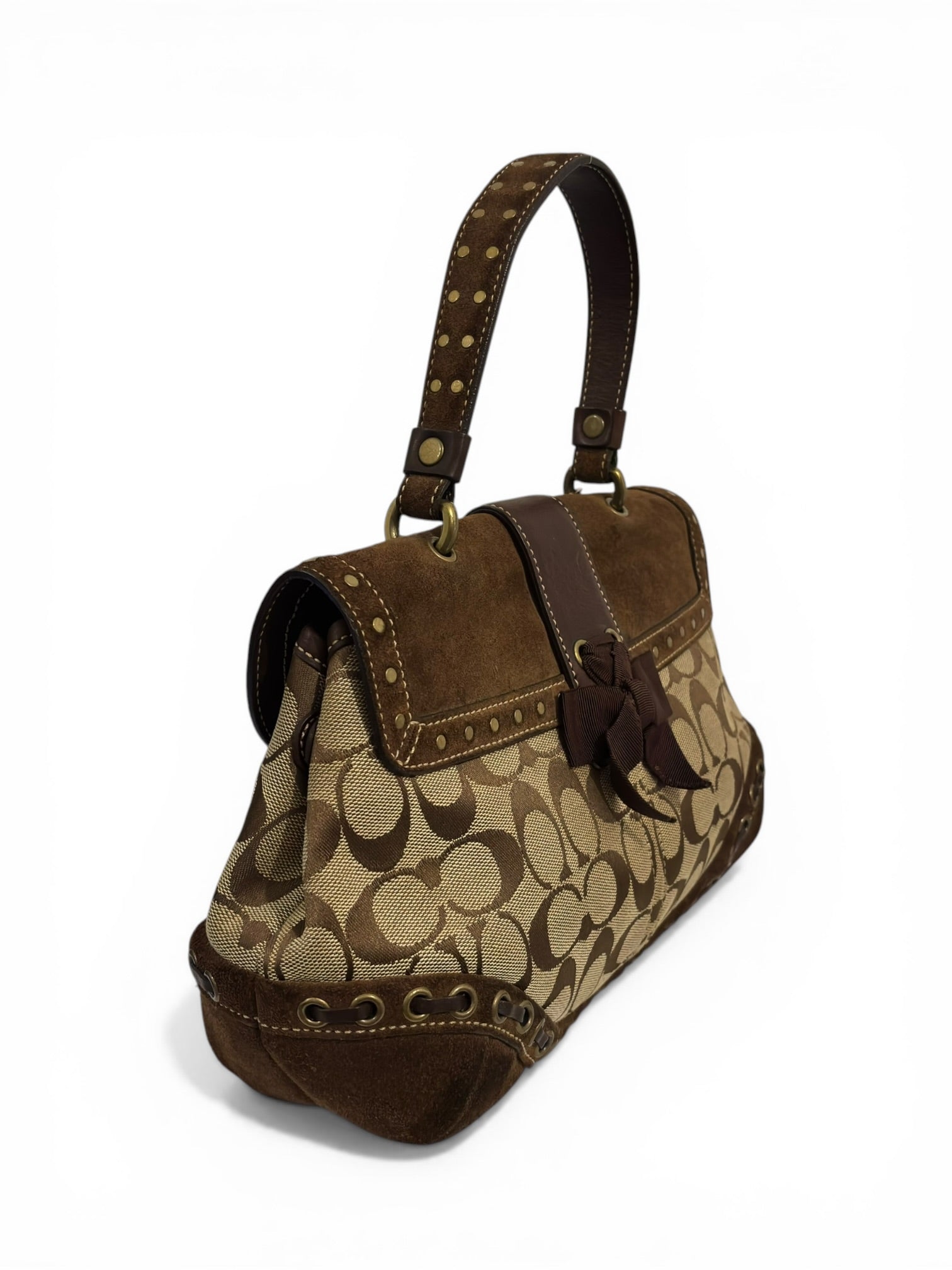 Coach Signature Soho Brown Canvas & Suede
Buckle Handbag F04J-7059