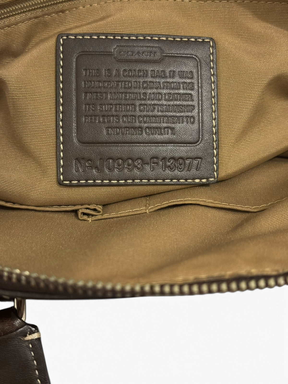 Vintage Coach Hamptons Bag F13977 Turnlock In Signature Brown