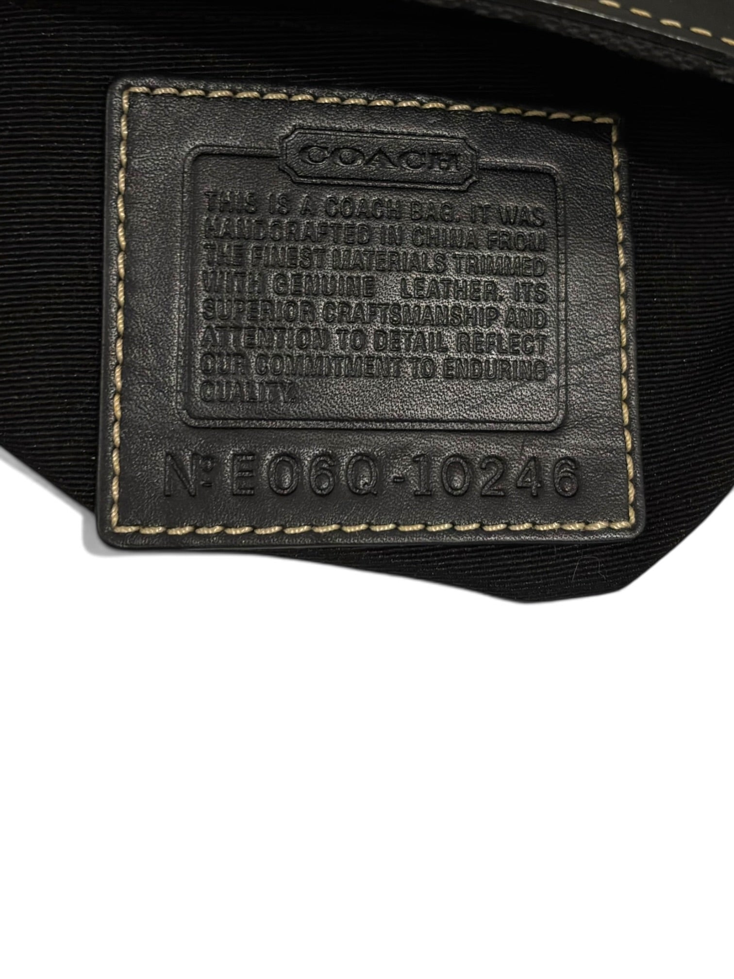 Vintage Coach Bag Hamptons Signature Tote In Black 10246