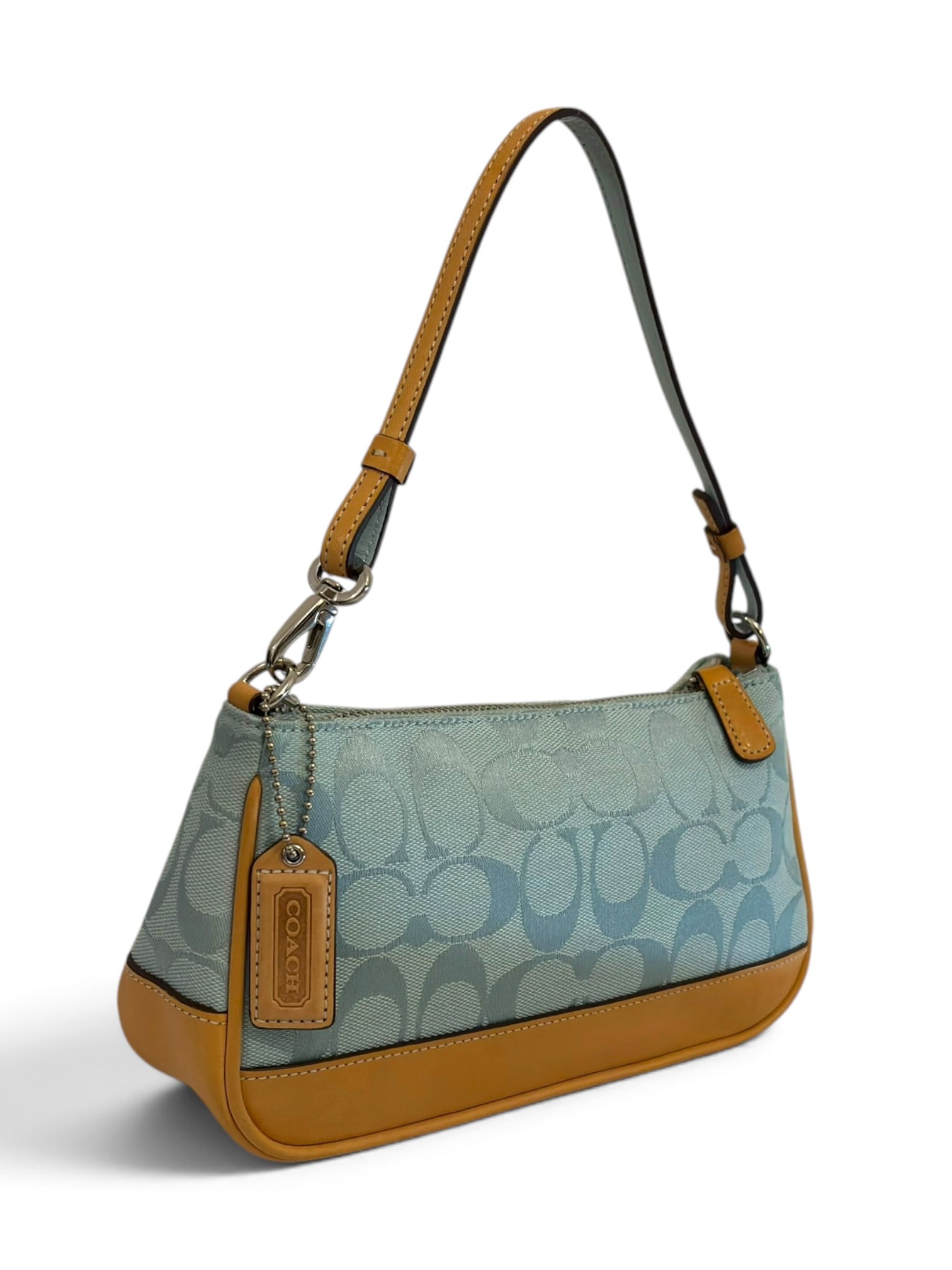 Vintage Coach Demi Bag Signature Rare Blue Shoulder Bag Y2K H04J-6094