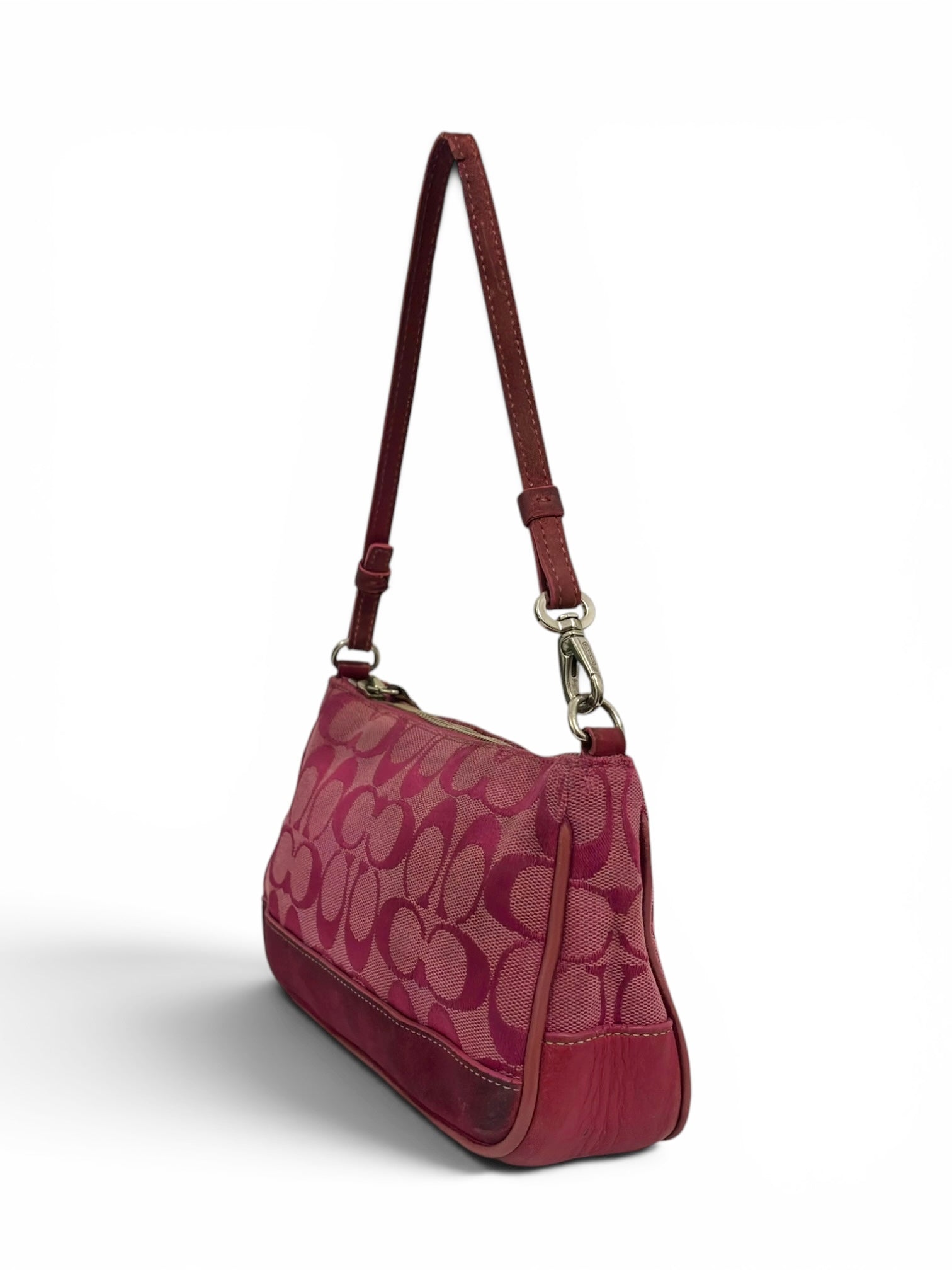 Coach Demi Pink (Berry) Mini Canvas / Suede &
Leather Rare Colourway Vintage 6094 Shoulder Bag