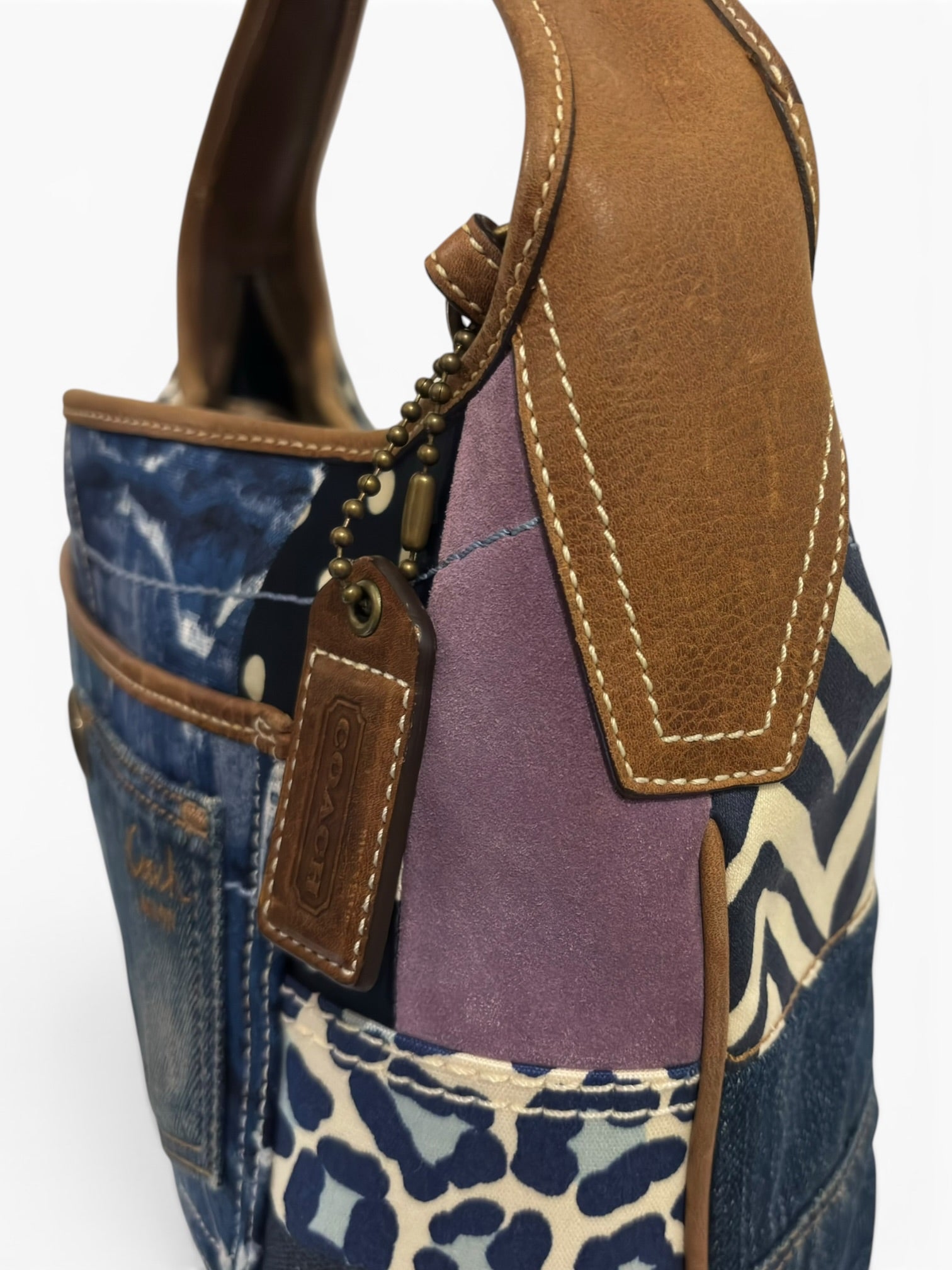 Coach Denim Ergo Patchwork Blue Purple Canvas
Leather Hobo 10808 Shoulder Bag