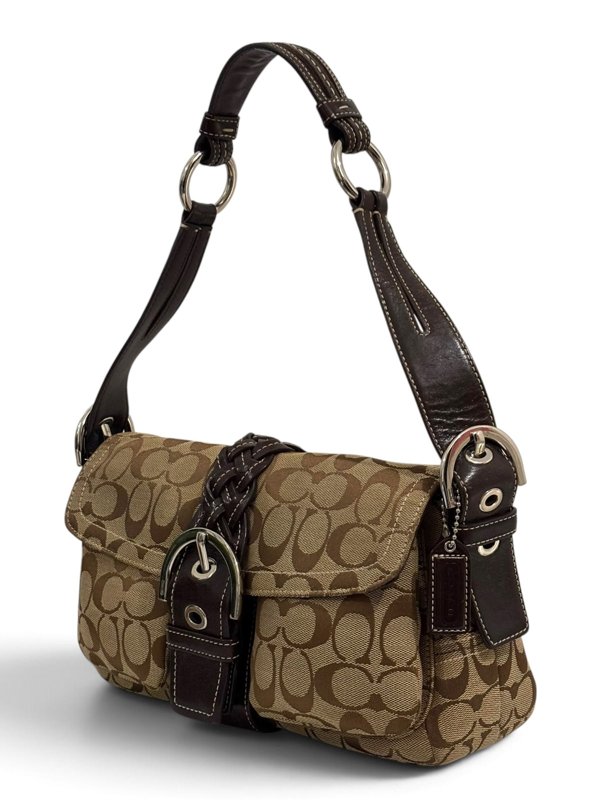Vintage Coach Soho 6314 Braided Flap Bag Signature Brown