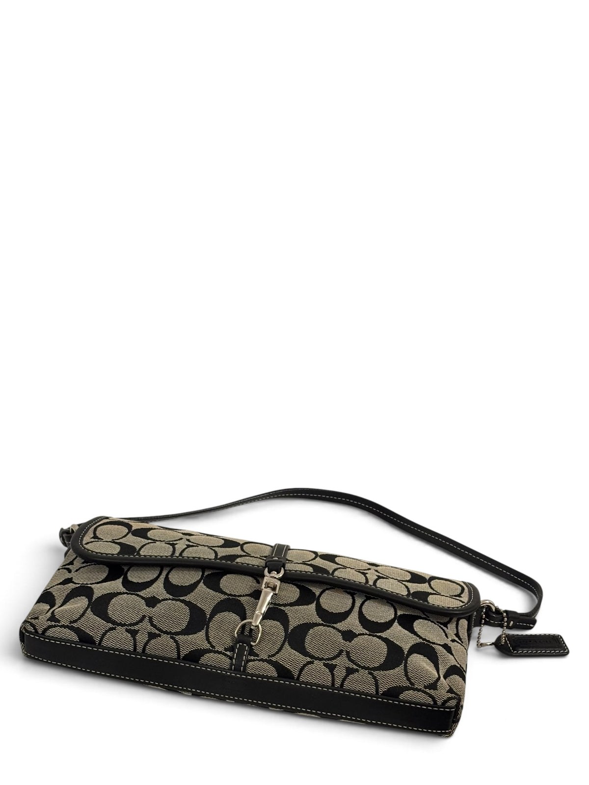 Vintage Coach Hamptons Bag 6348 Signature Black Grey Shoulder Bag