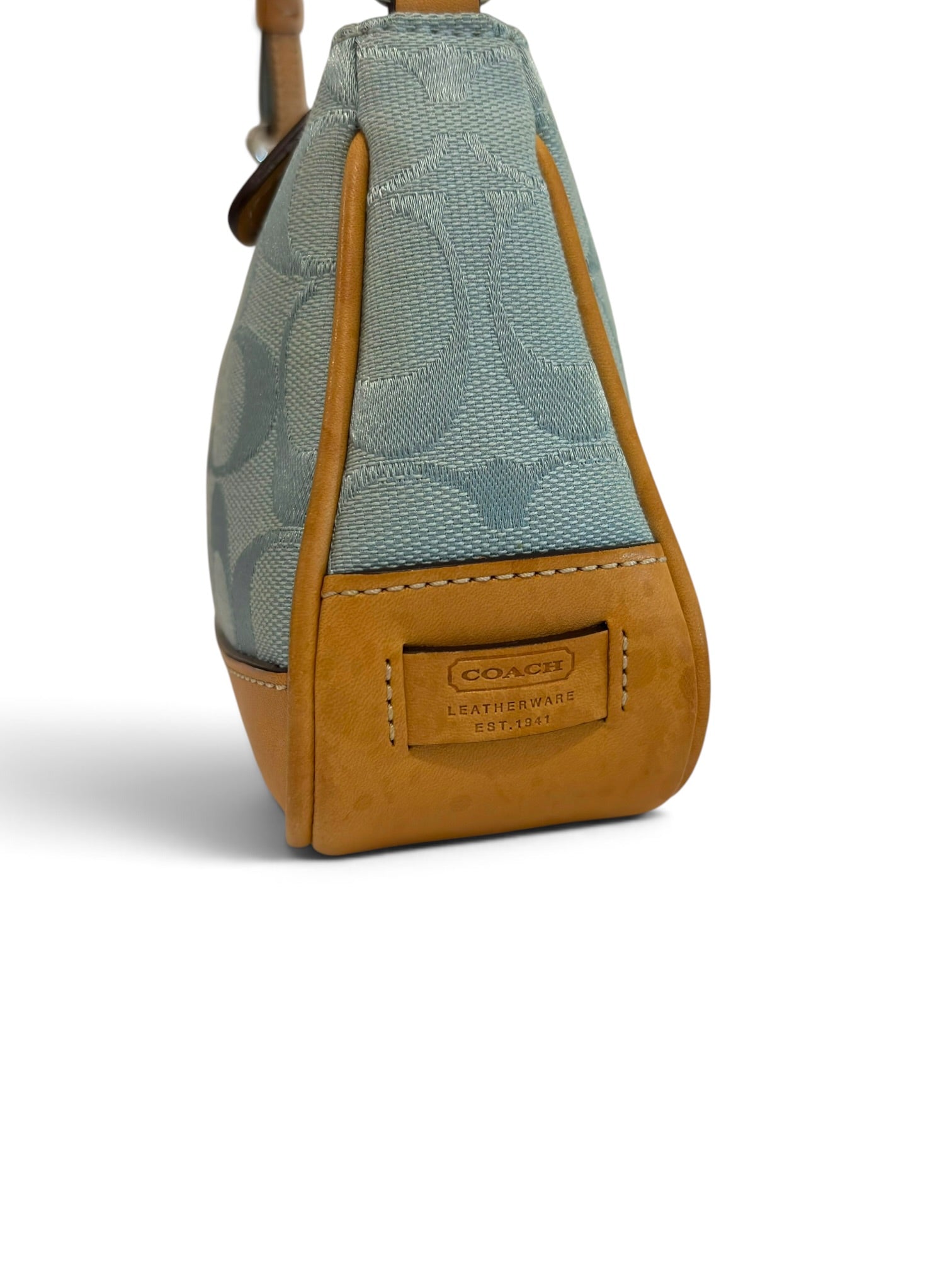Vintage Coach Demi Bag Signature Rare Blue Shoulder Bag Y2K H04J-6094