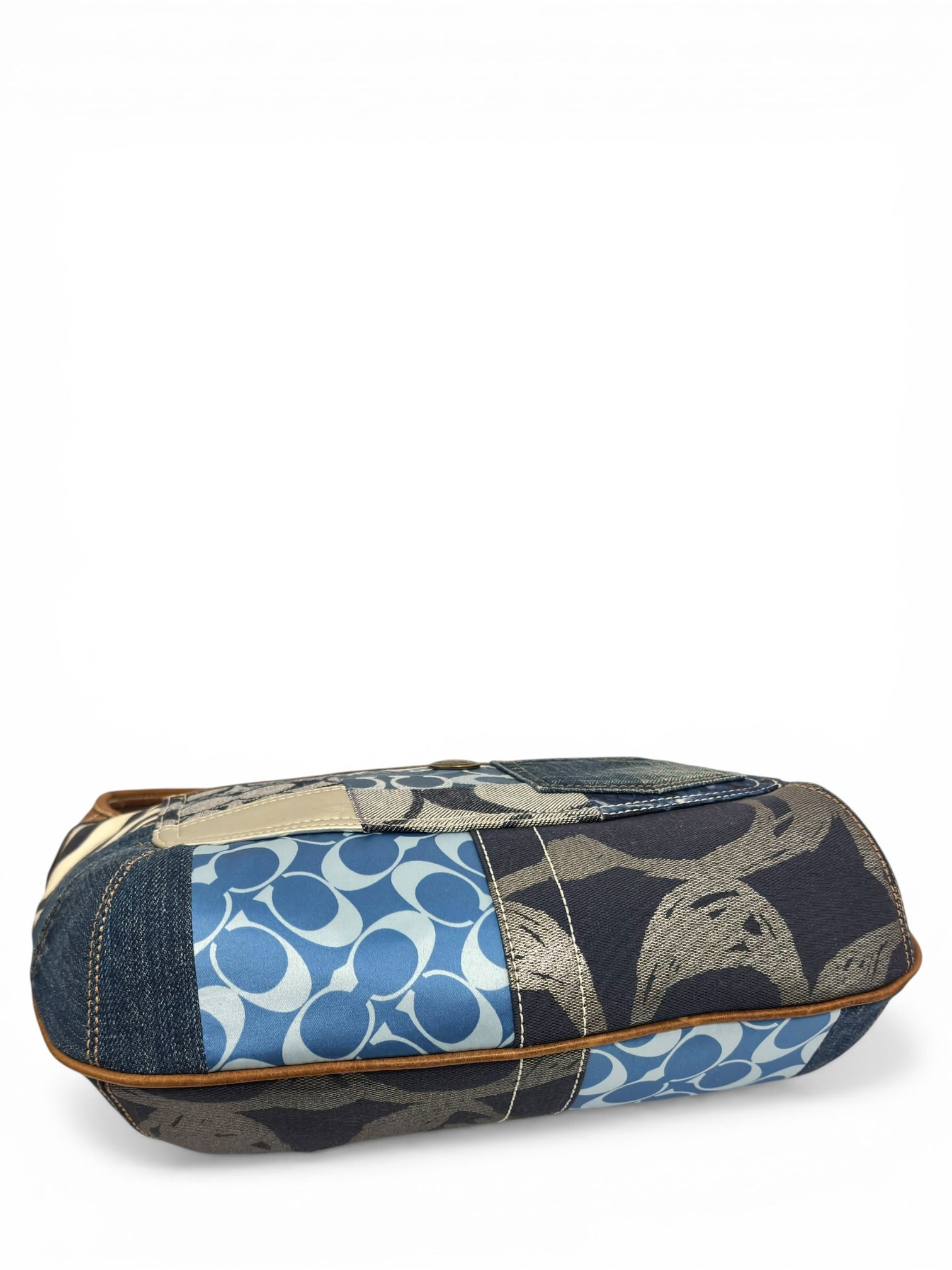 Coach Denim Ergo Patchwork Blue Purple Canvas
Leather Hobo Shoulder Bag
