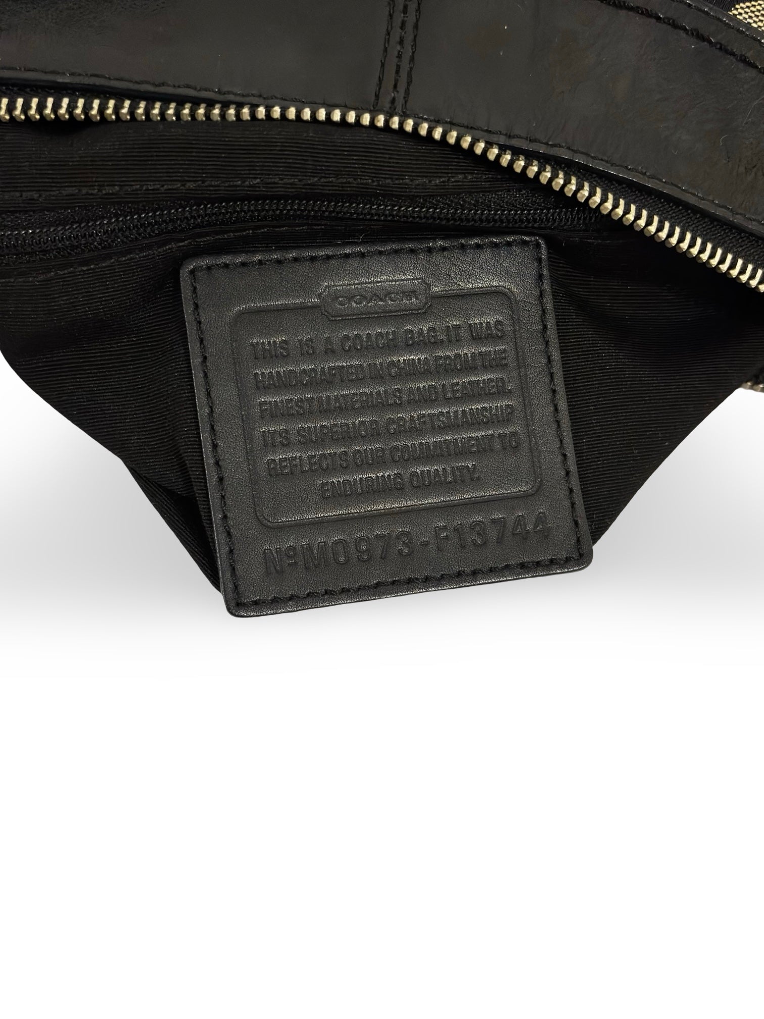 Coach Black & Grey Signature Canvas & Patent Leather Vintage Shoulder Bag