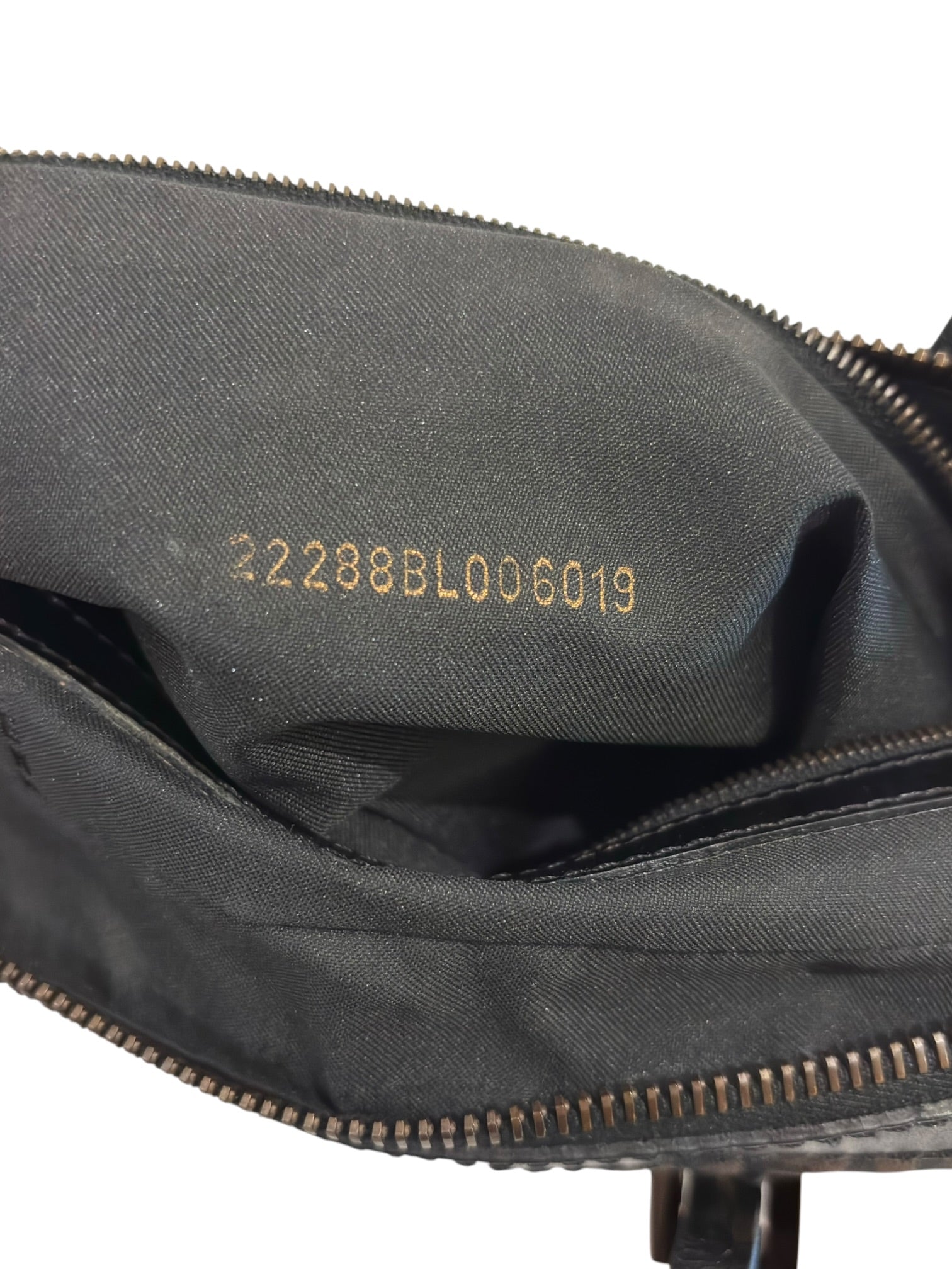 Vintage Fendi Zucchino Brown Monogram Boston
Barrel Handbag