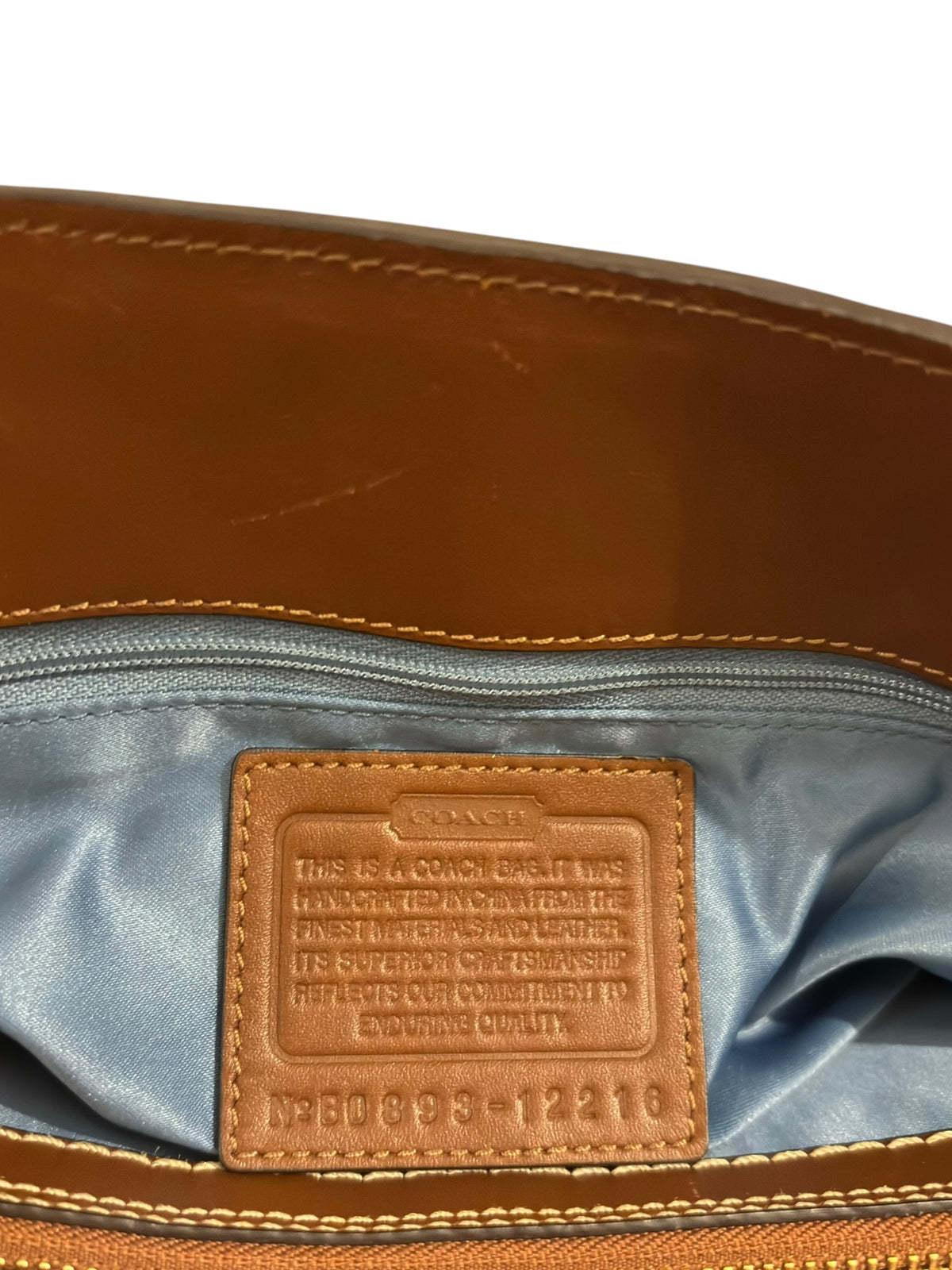 Vintage Coach Patchwork Bag 12216 Denim Turnlock Tote