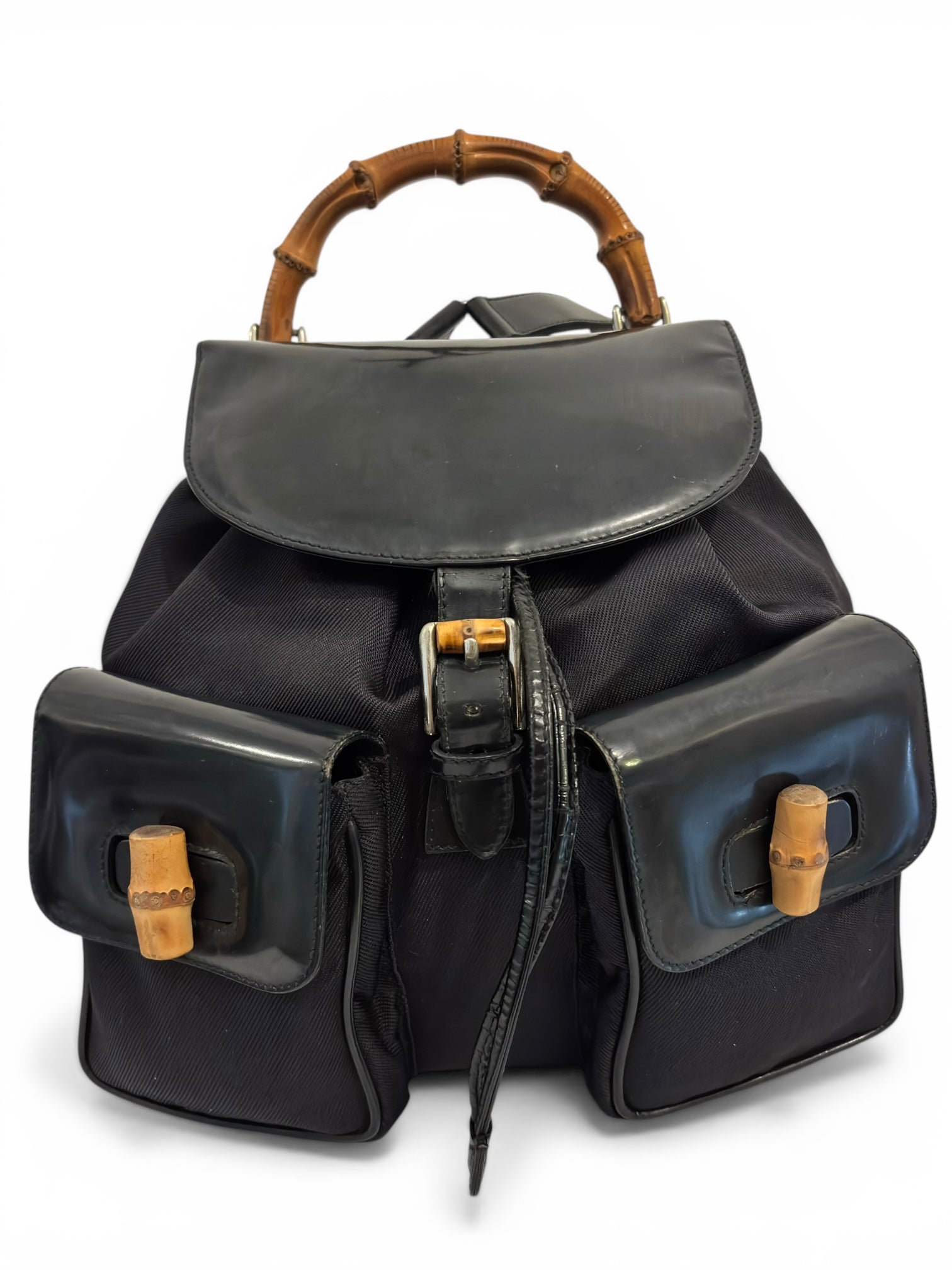 Gucci Bamboo Rare Black Nylon & Leather Backpack
Rucksack Bag 003 2058 0016 5