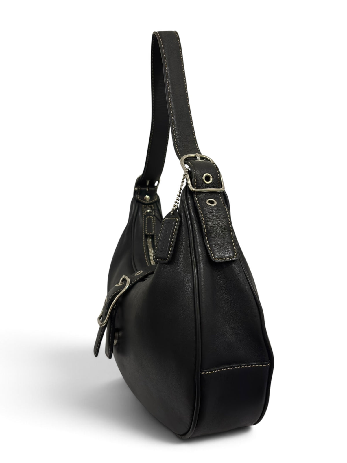 Vintage Coach Soho Bag 7592 Hobo Crescent In Black Leather