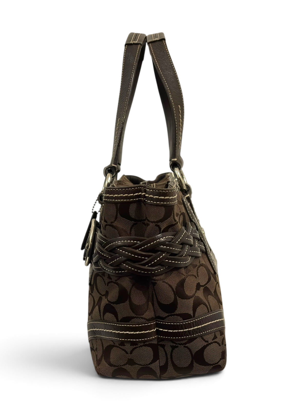 Vintage Coach Soho Bag Signature Brown Braided Tote 05089