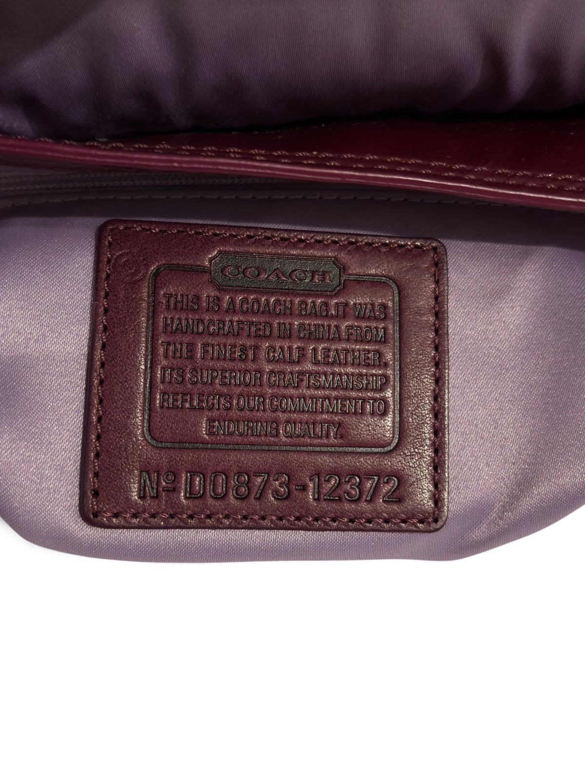 Vintage Coach Soho Bag Bleecker 12372 In Patent Leather Burgundy