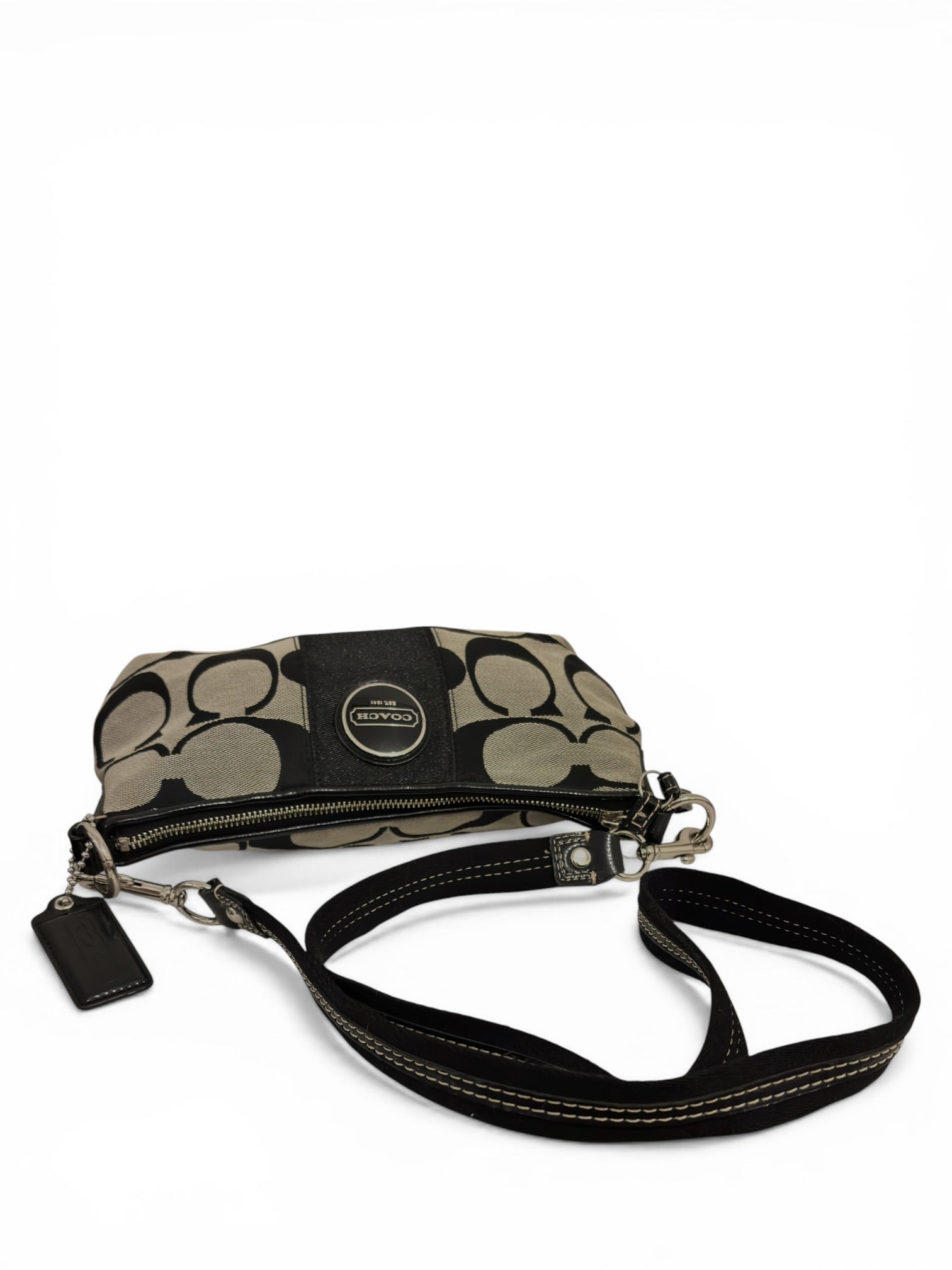 Coach Demi Black & Grey Canvas & Patent Leather
Crossbody / Shoulder Bag