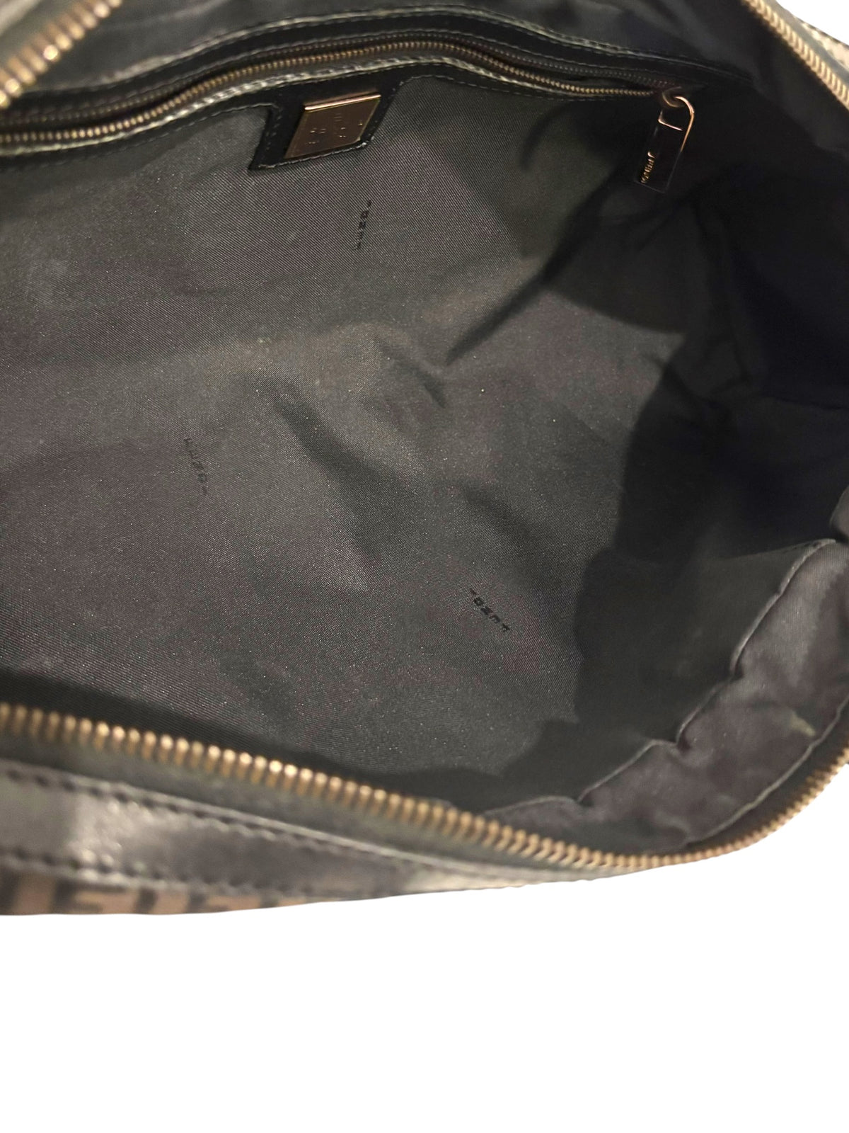 Vintage Fendi Zucchino Bag Boston Barrel In Chocolate Brown