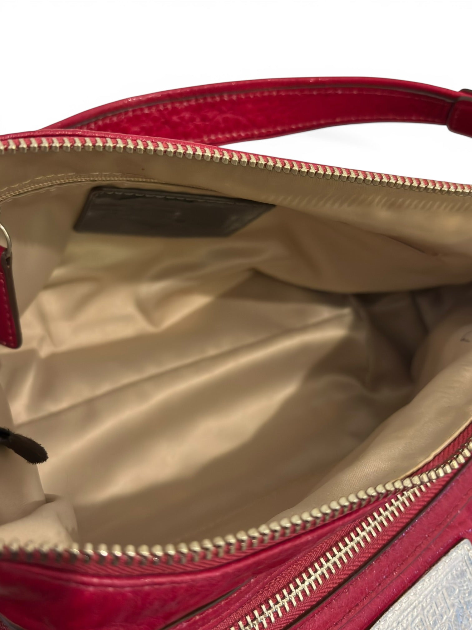 Coach 2000's Baguette Hot Pink Poppy Patent Leather Vintage Shoulder Bag