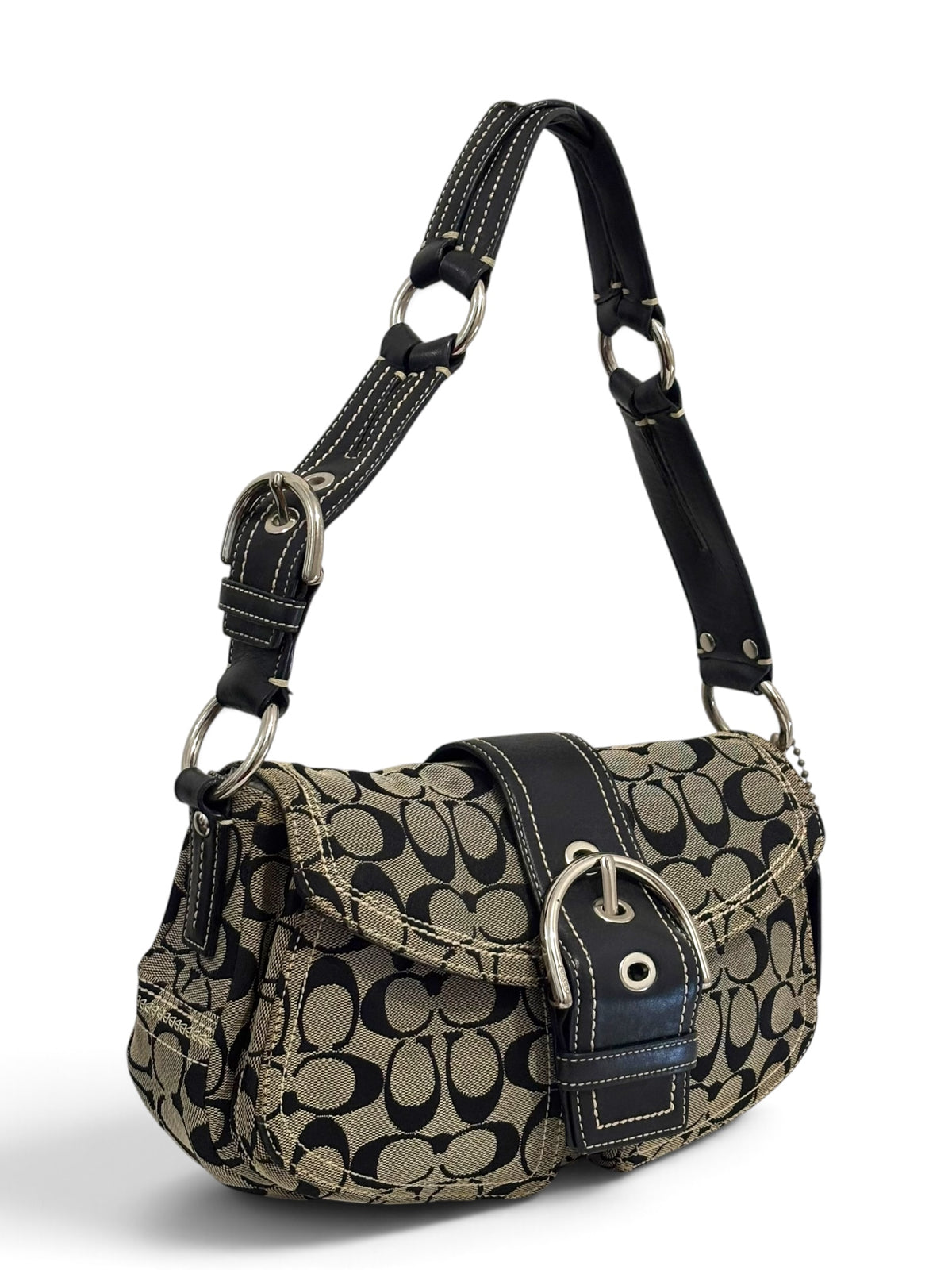 Vintage Coach Soho Bag 10604 Signature Double Pocket Shoulder Bag