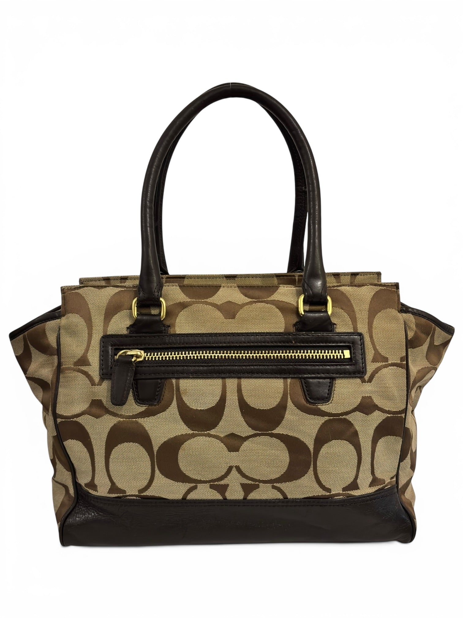Coach Brown Beige Candace Legacy Signature Canvas & Leather Vintage Shoulder Bag