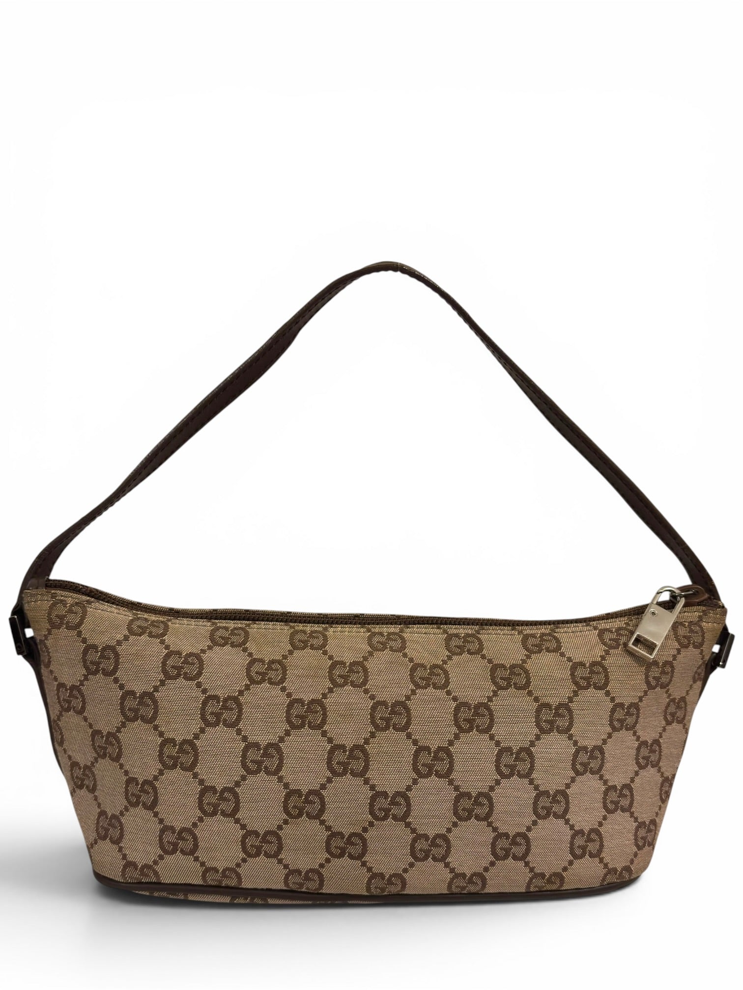 Gucci Brown / Beige Signature Canvas & Leather
Pochette Boat Vintage Shoulder Bag