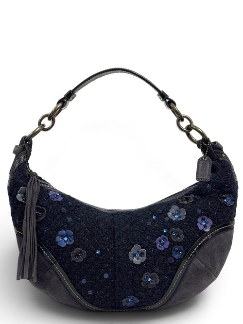 Vintage Coach Soho 10069 Extremely Rare Tea Rose Tweed Hobo Bag