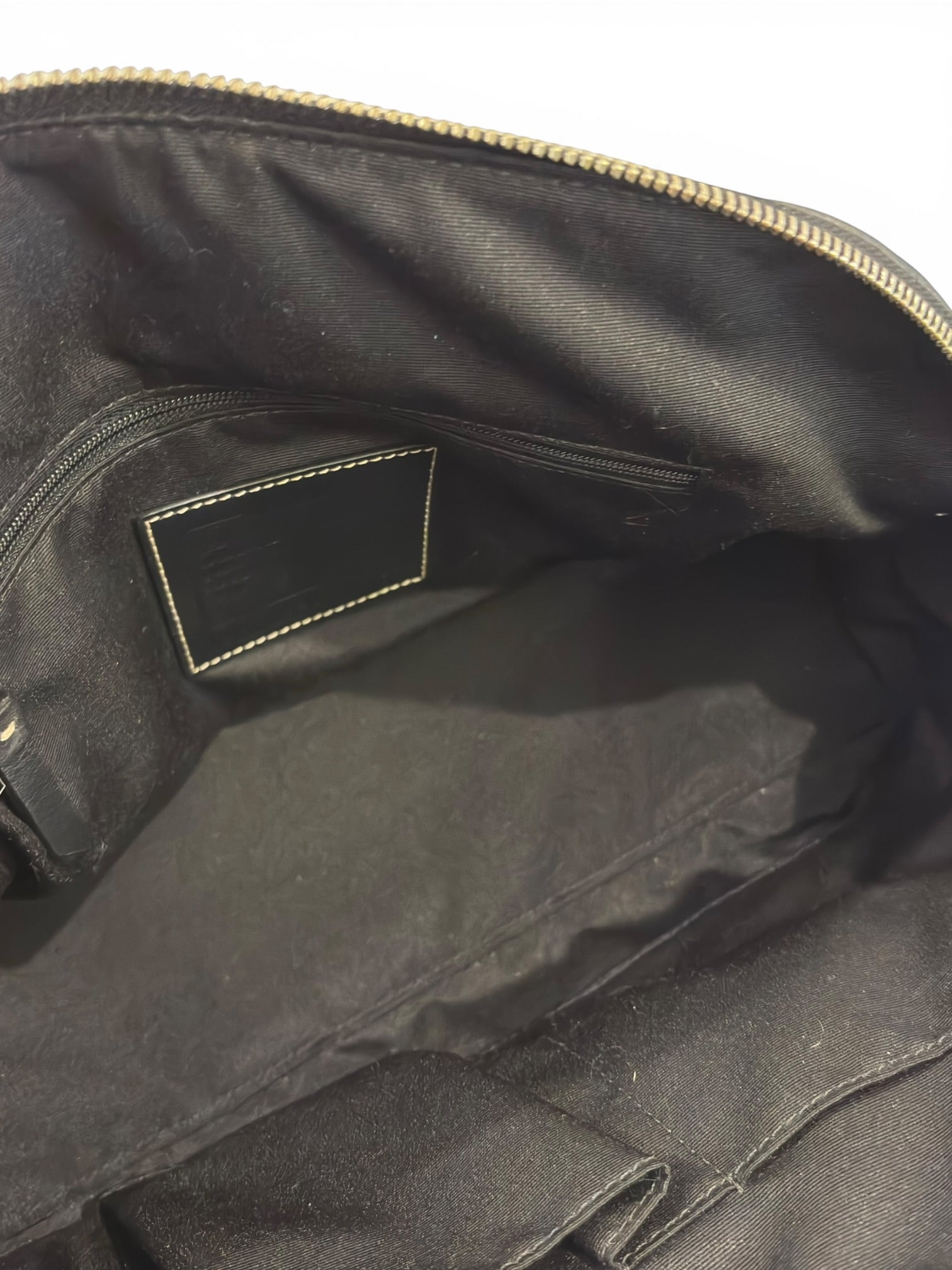 Coach Hampton Black & Grey Signature Turnlock Vintage Dome Shoulder Bag