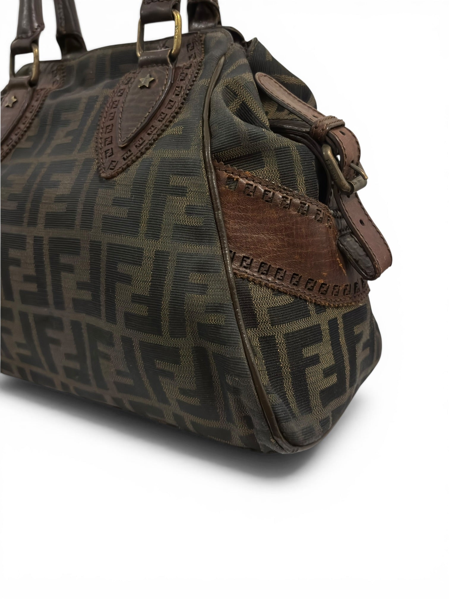 Fendi Brown Monogram Zucca Medium Du Jour
Etniko Canvas & Leather Tote Shoulder Bag