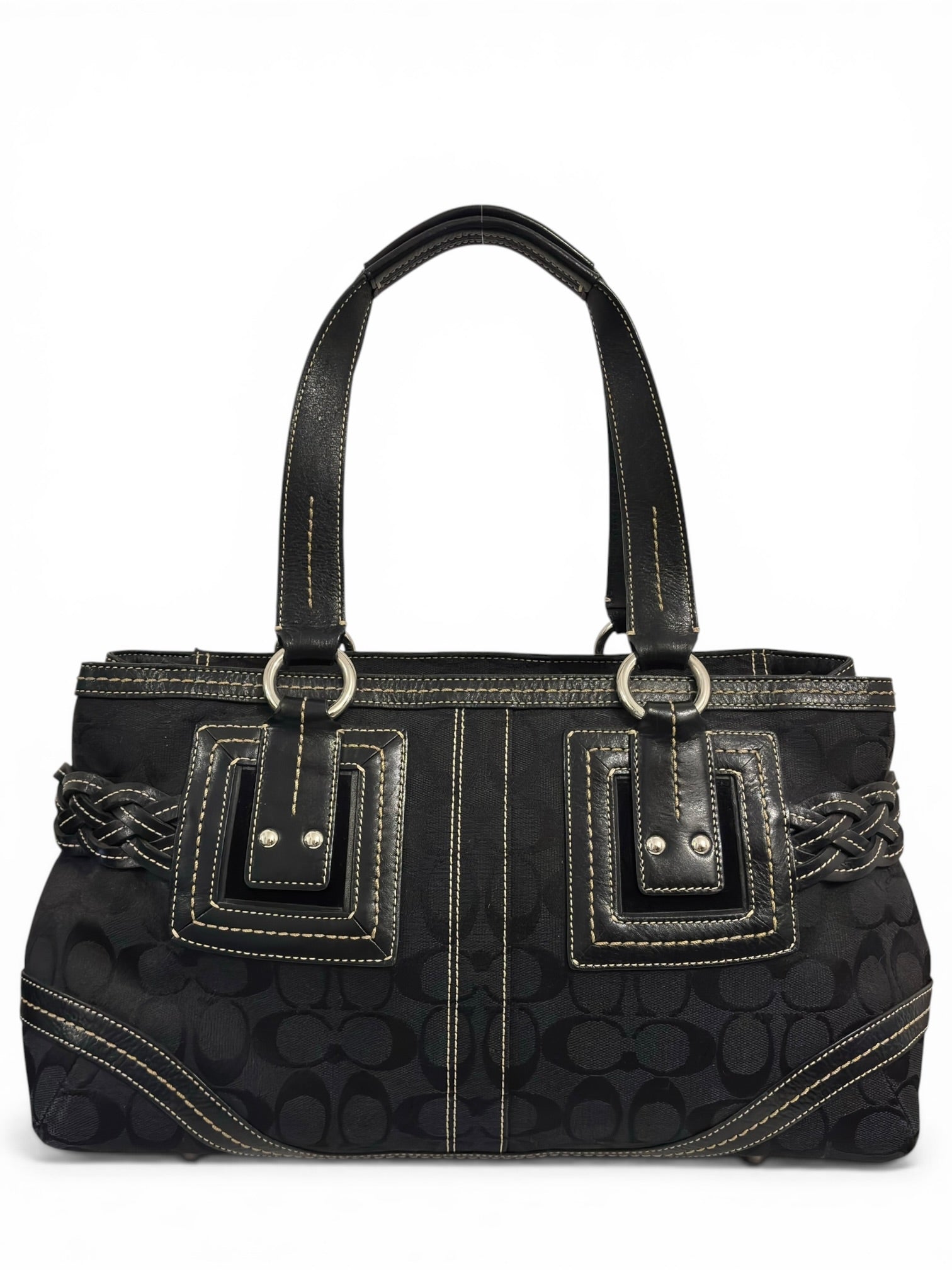 Coach Black Soho Canvas & Leather Buckle Braided
Shoulder Bag 5089