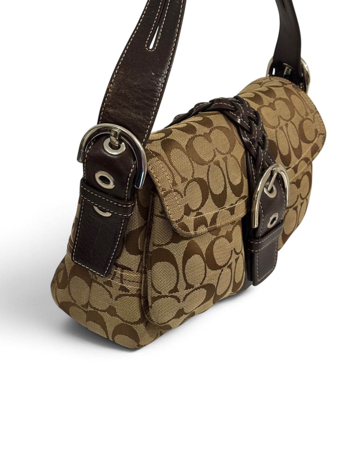 Vintage Coach Soho 6314 Braided Flap Bag Signature Brown
