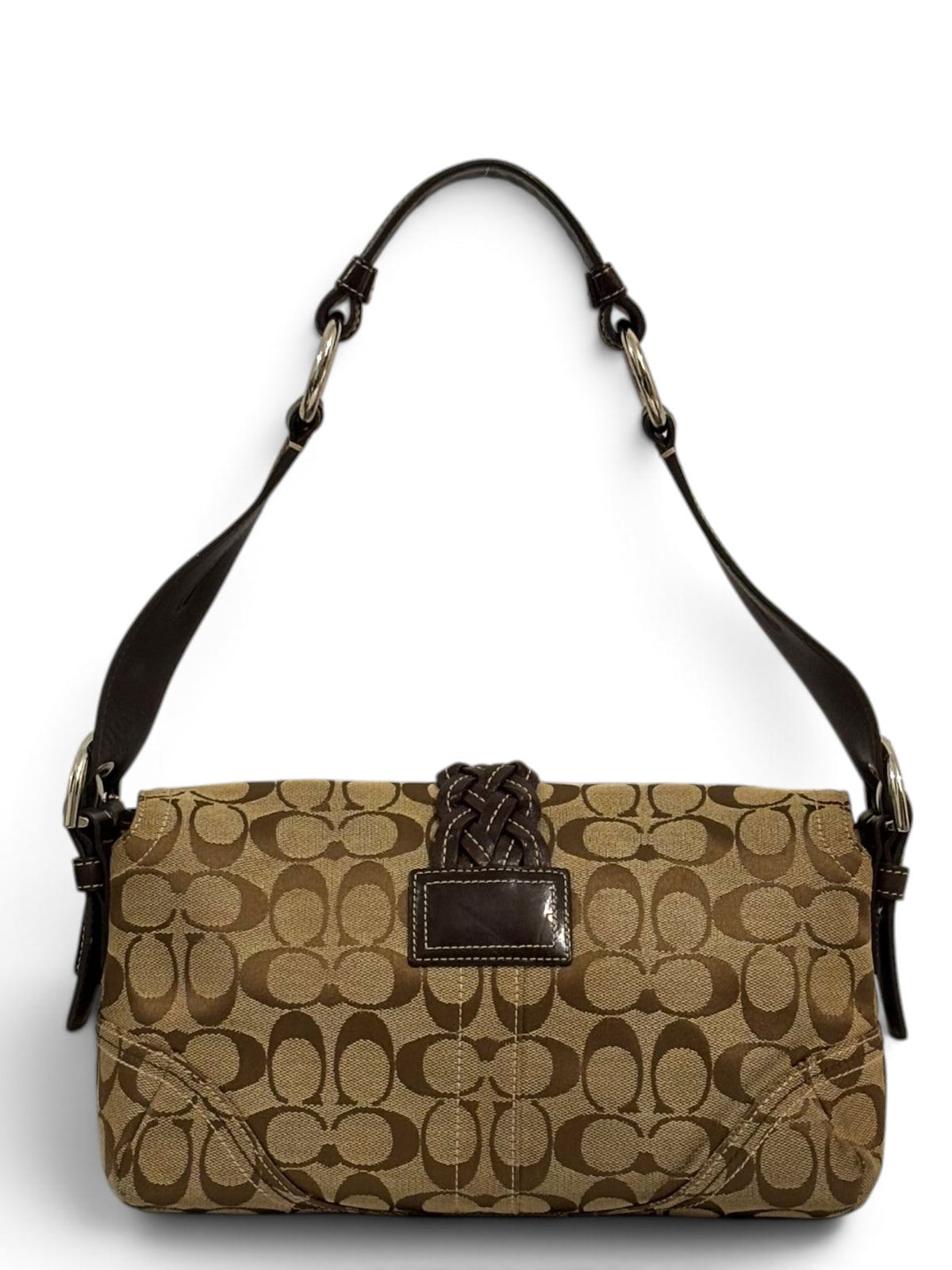 Vintage Coach Soho 6314 Braided Flap Bag Signature Brown