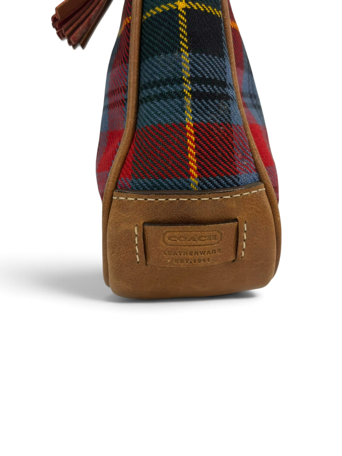 Vintage Coach Demi Bag 8935 In Tartan Plaid Wool