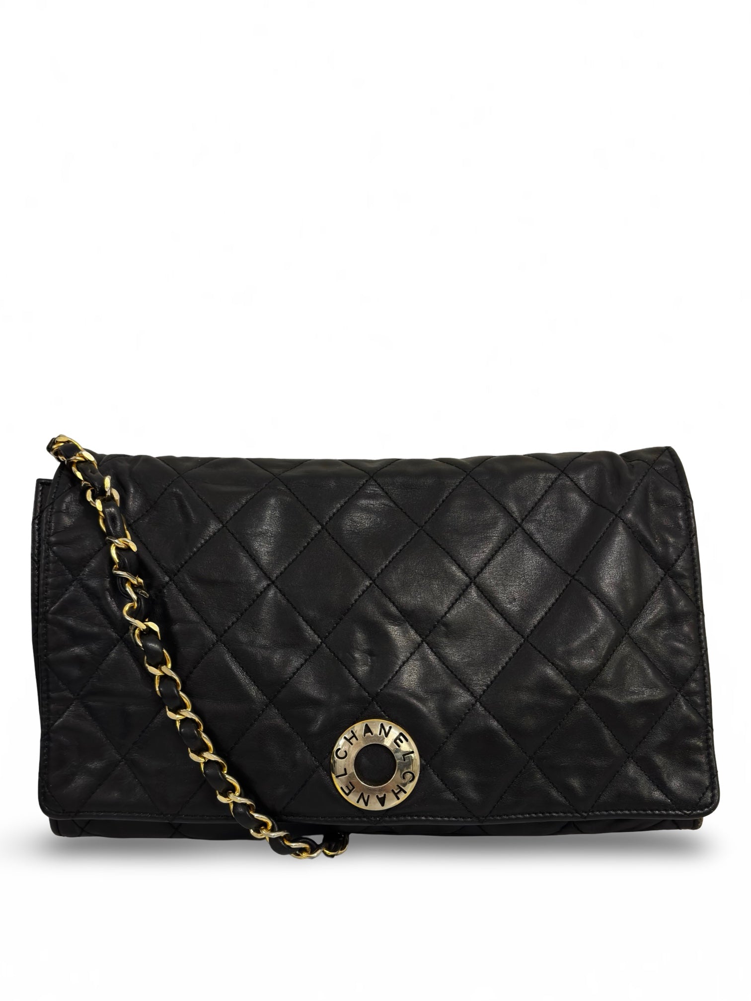 Chanel Black Quilted Vintage Matelasse Lambskin
Leather Gold Chain Shoulder Bag