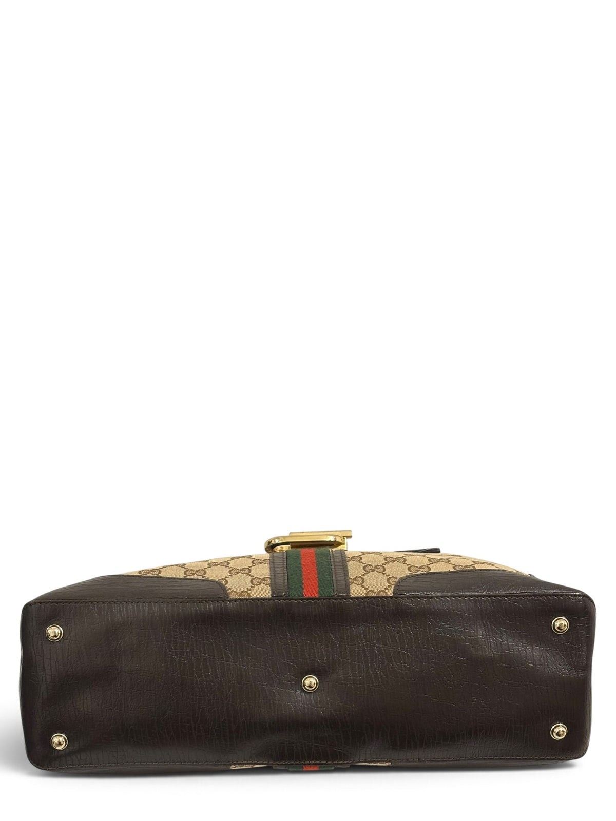 Vintage Gucci Bag GG Rare Junco Sherry Line Web Stripe Tote