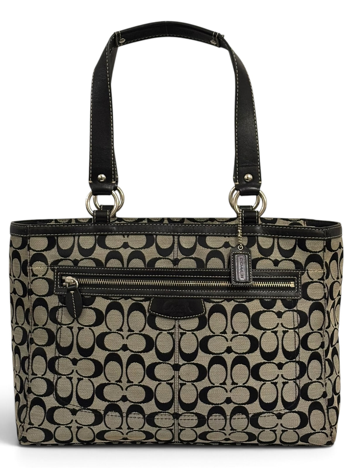 Vintage Coach Penelope Bag F14694 In Signature Black And Grey