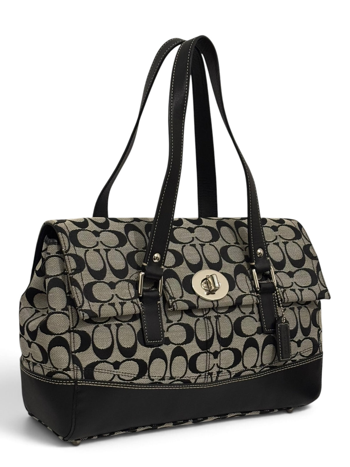 Vintage Coach Hamptons Bag F13070 Signature Turnlock Tote