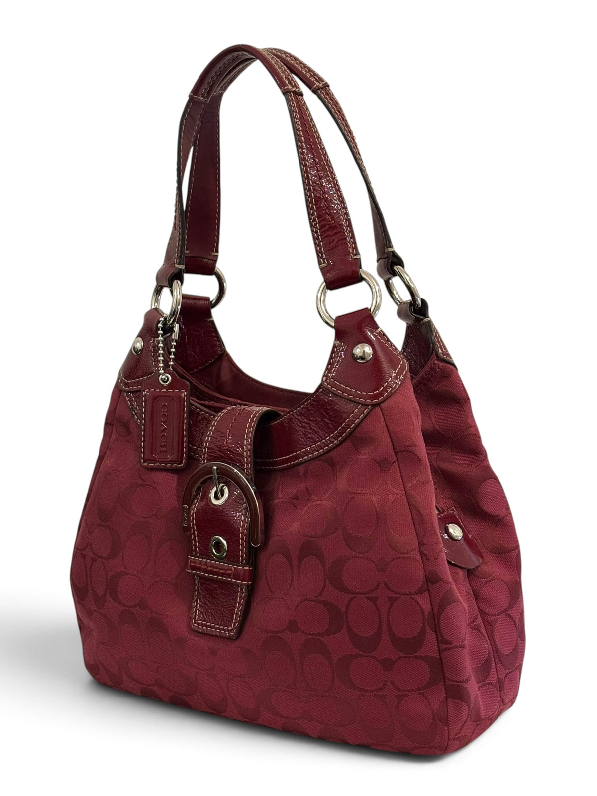 Vintage Coach Soho Lynn Bag F17094 In Burgundy Red Rare Colourway