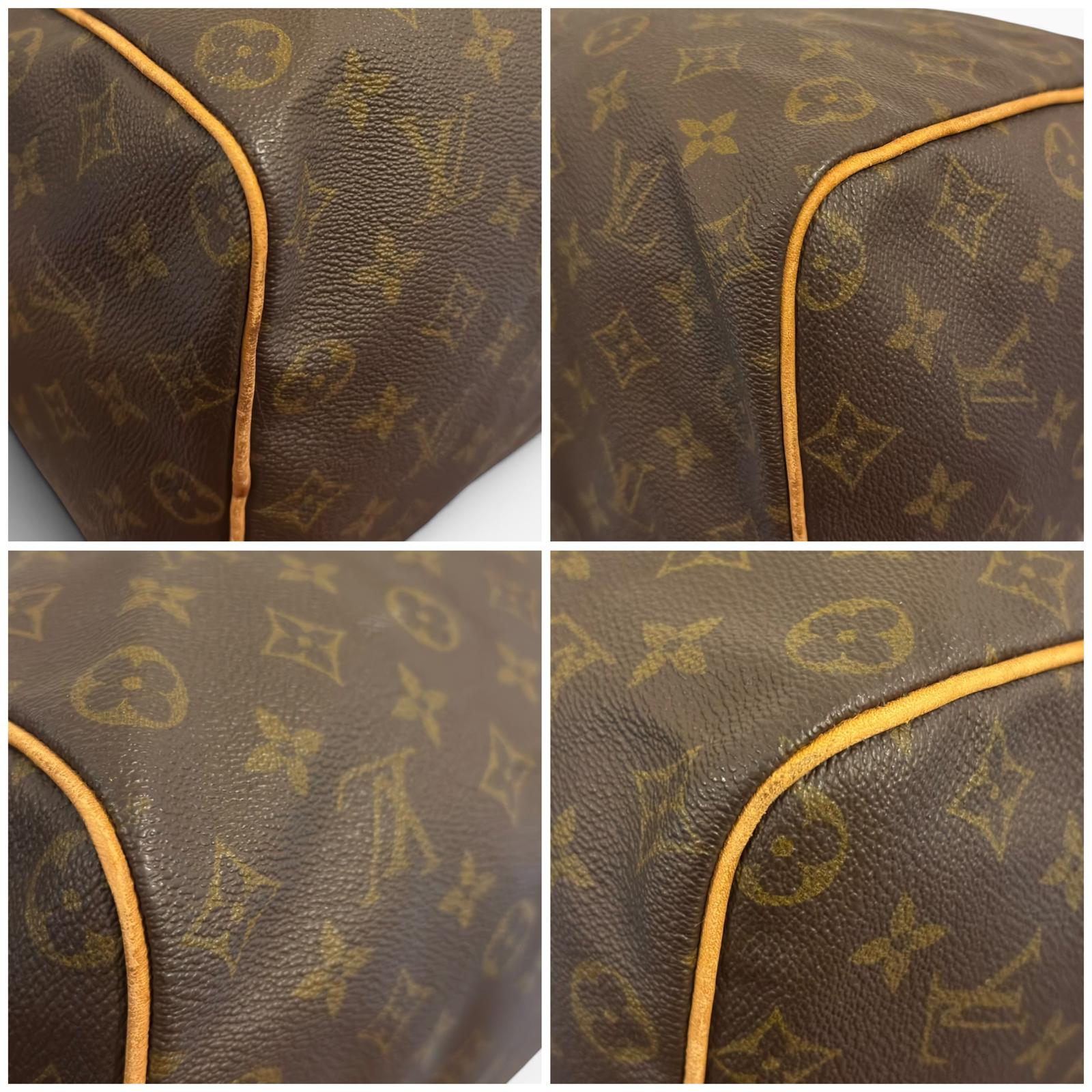 Louis Vuitton Speedy 35 Monogram Canvas & Leather Made In France Top Handle Boston Handbag