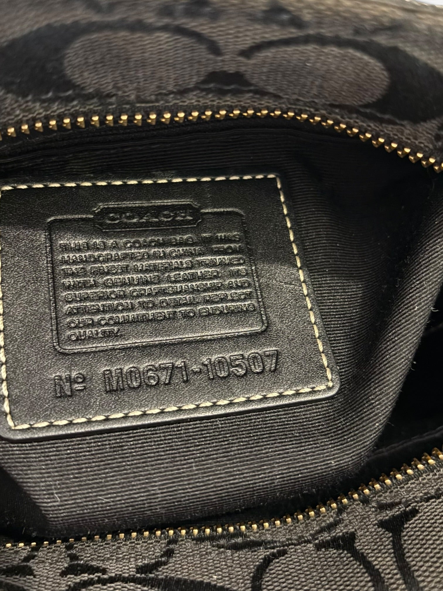 Coach Black Signature Canvas & Leather Hampton Vintage Shoulder Bag