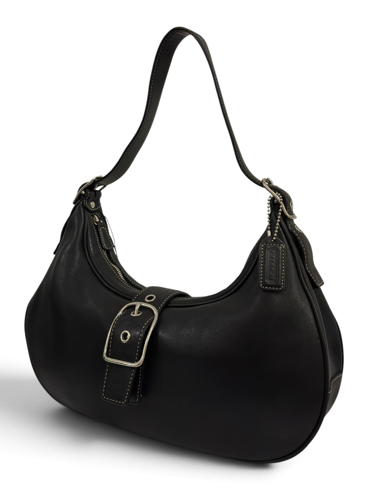 Vintage Coach Soho Bag 7592 Hobo Crescent In Black Leather
