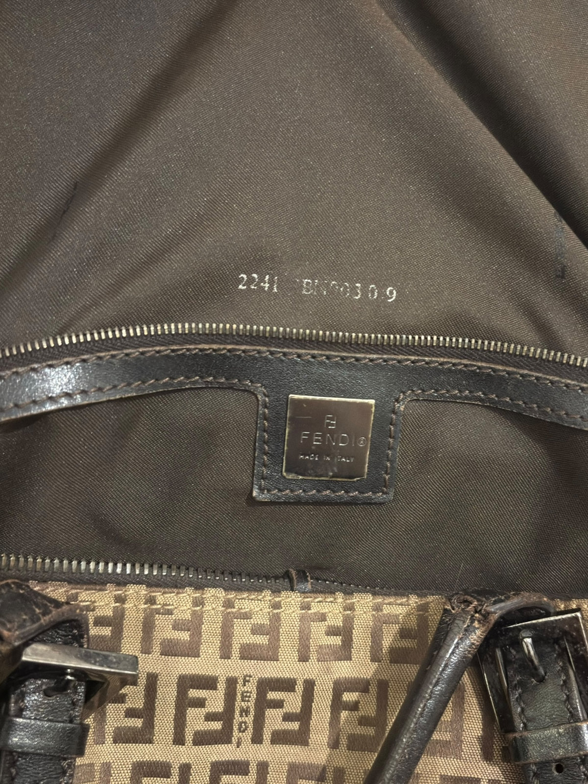 Vintage Fendi Zucca Bag FF Monogram Tote In Brown