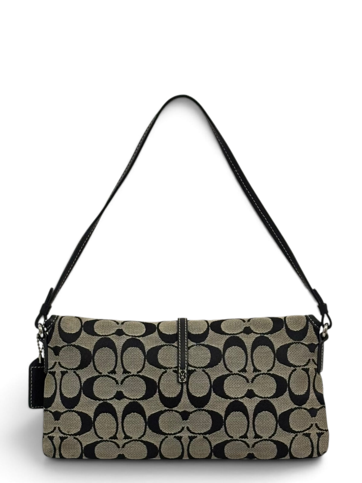 Vintage Coach Hamptons Bag 6348 Signature Black Grey Shoulder Bag