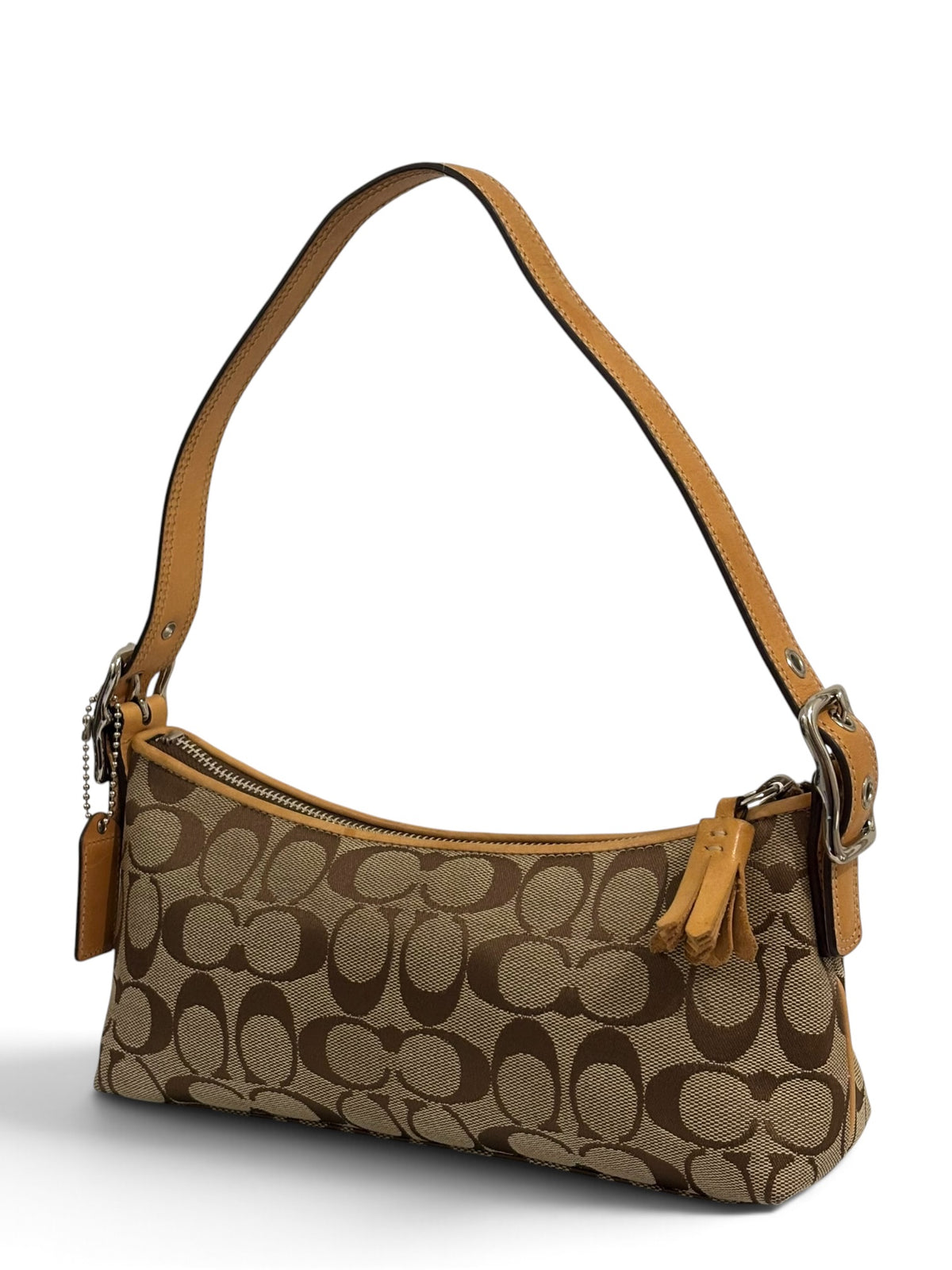 Vintage Coach Demi Bag 8K01 Signature Baguette Shoulder Bag