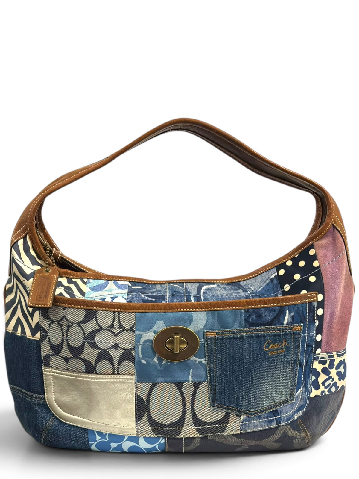 Vintage Coach Patchwork Bag 10809 Denim Ergo In XL