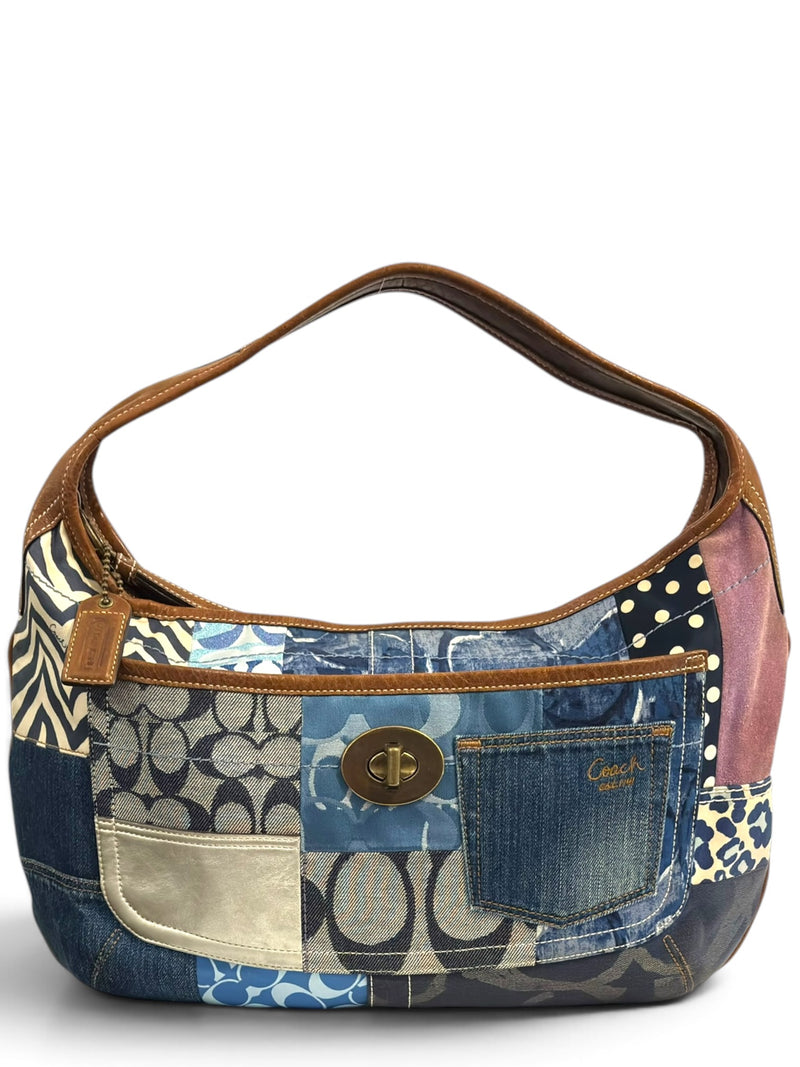 Vintage Coach Patchwork Bag 10809 Denim Ergo In XL