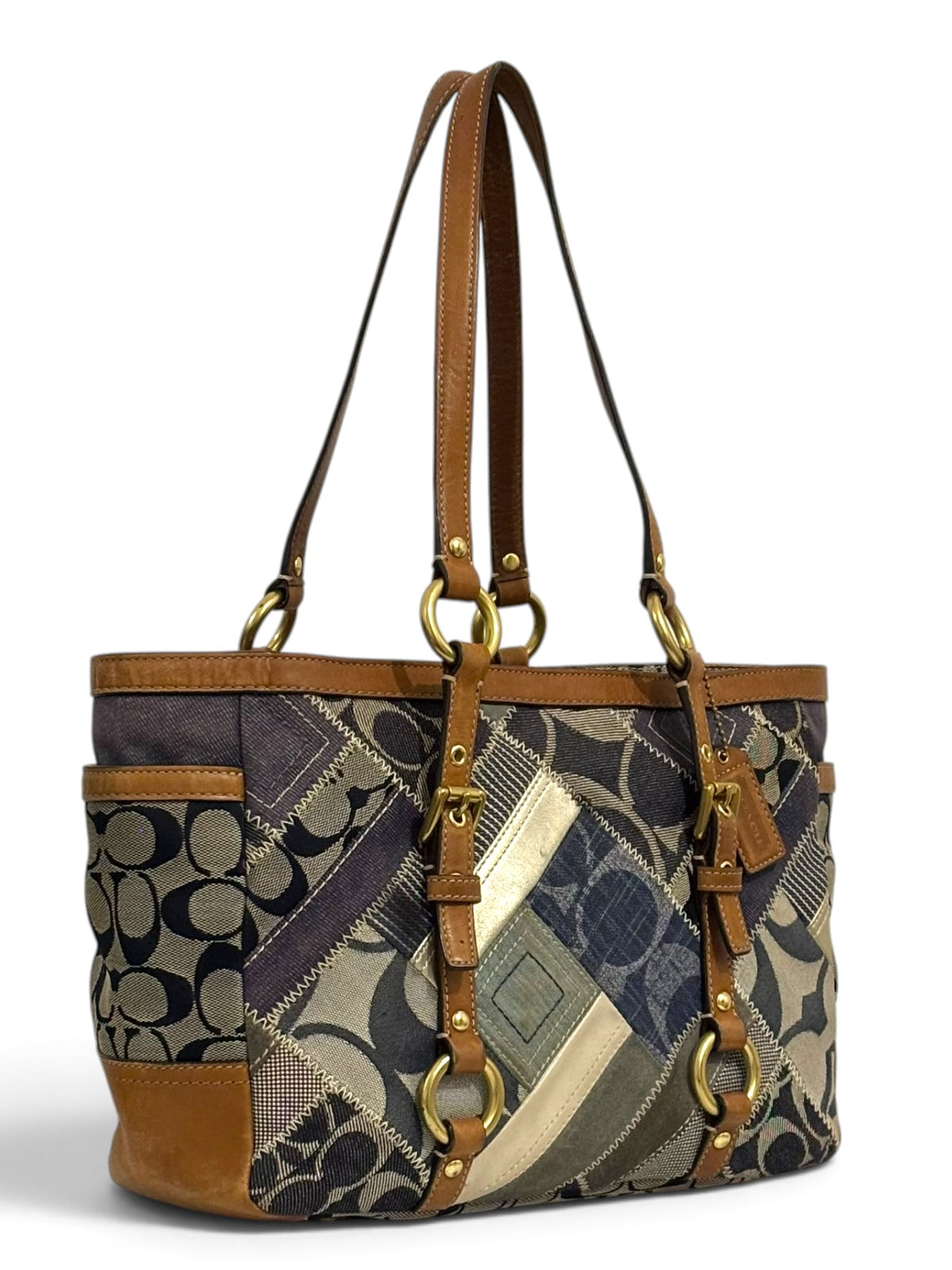 Vintage Coach Denim Patchwork Tote Bag 12217