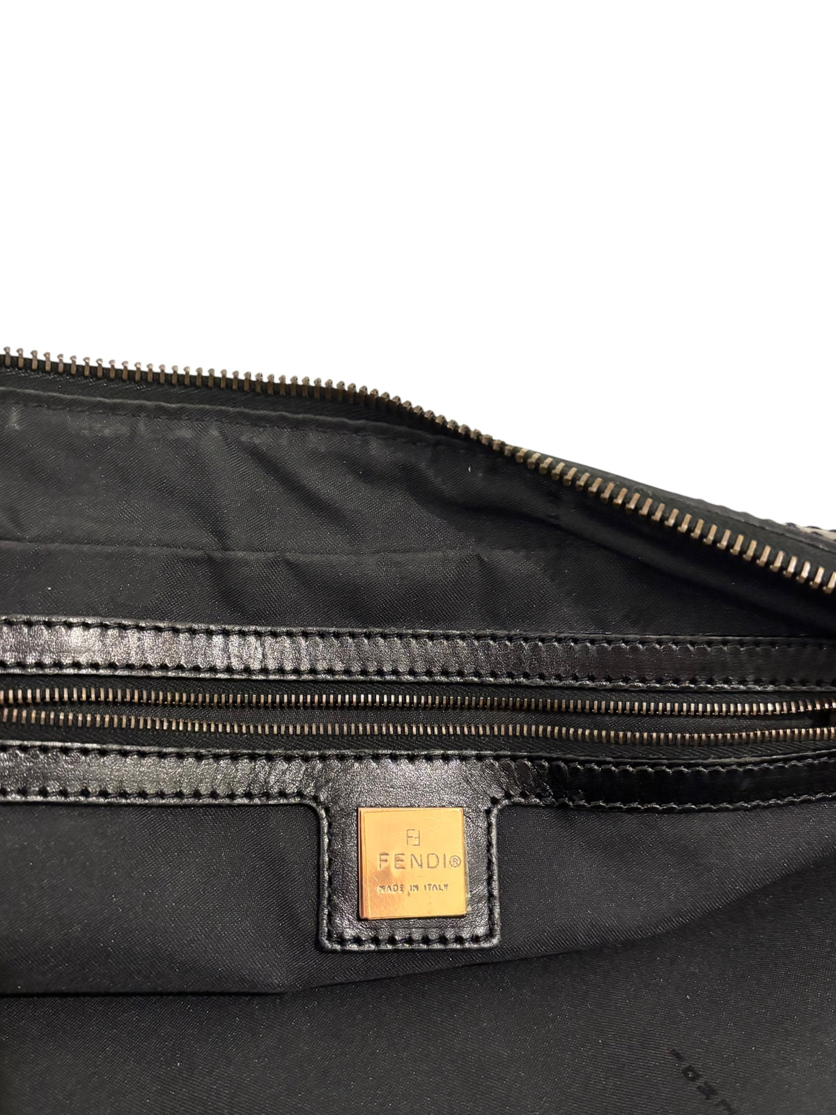 Vintage Fendi Zucchino Bag Boston Barrel In Chocolate Brown